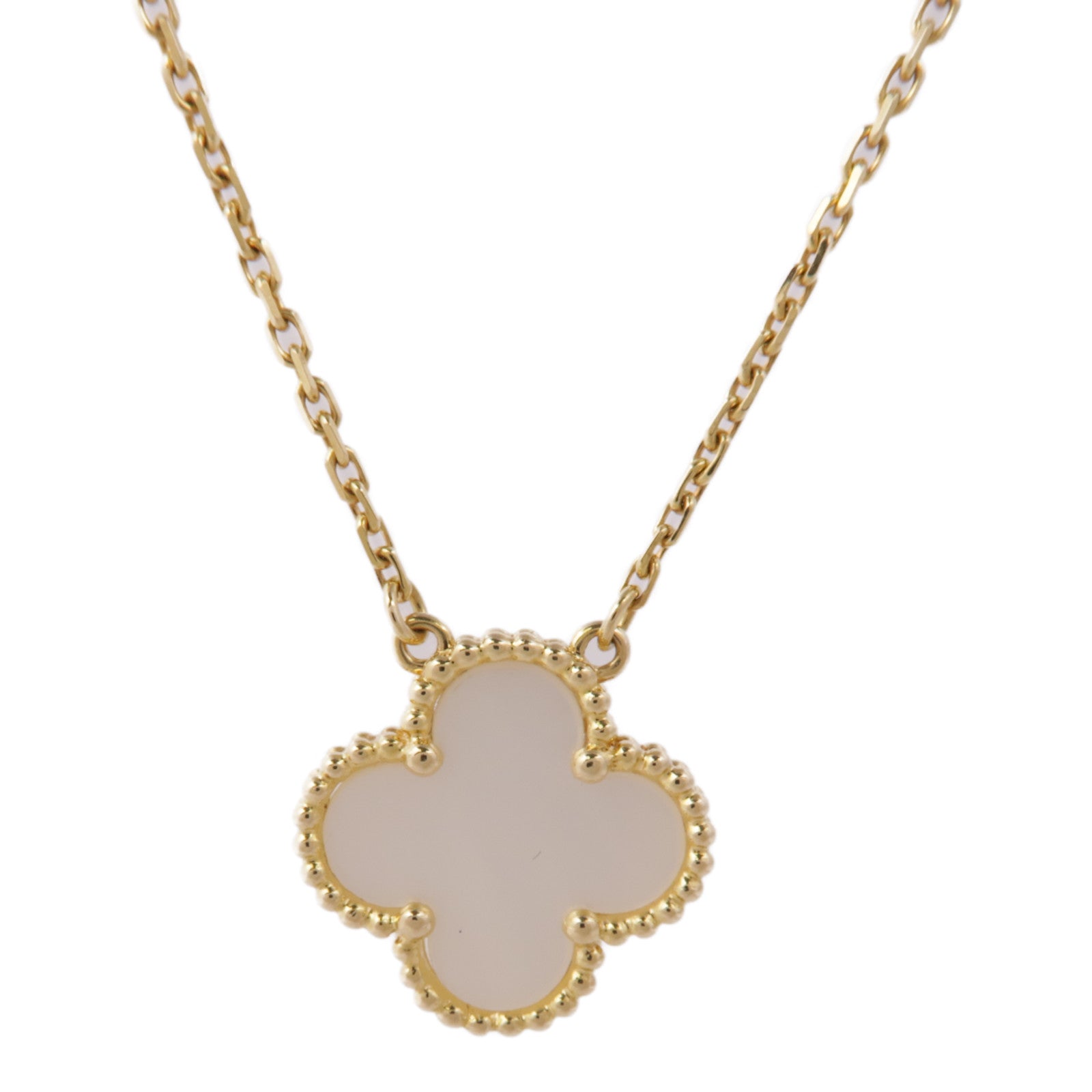 Van Cleef & Arpels 18K黃金/珍珠母貝Vintage Alhambra Necklace項鍊