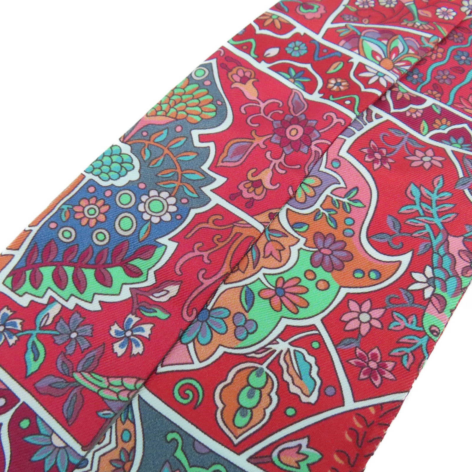 HERMES 【激減優惠】絲質Twilly Scarf絲巾紅色/粉紅色