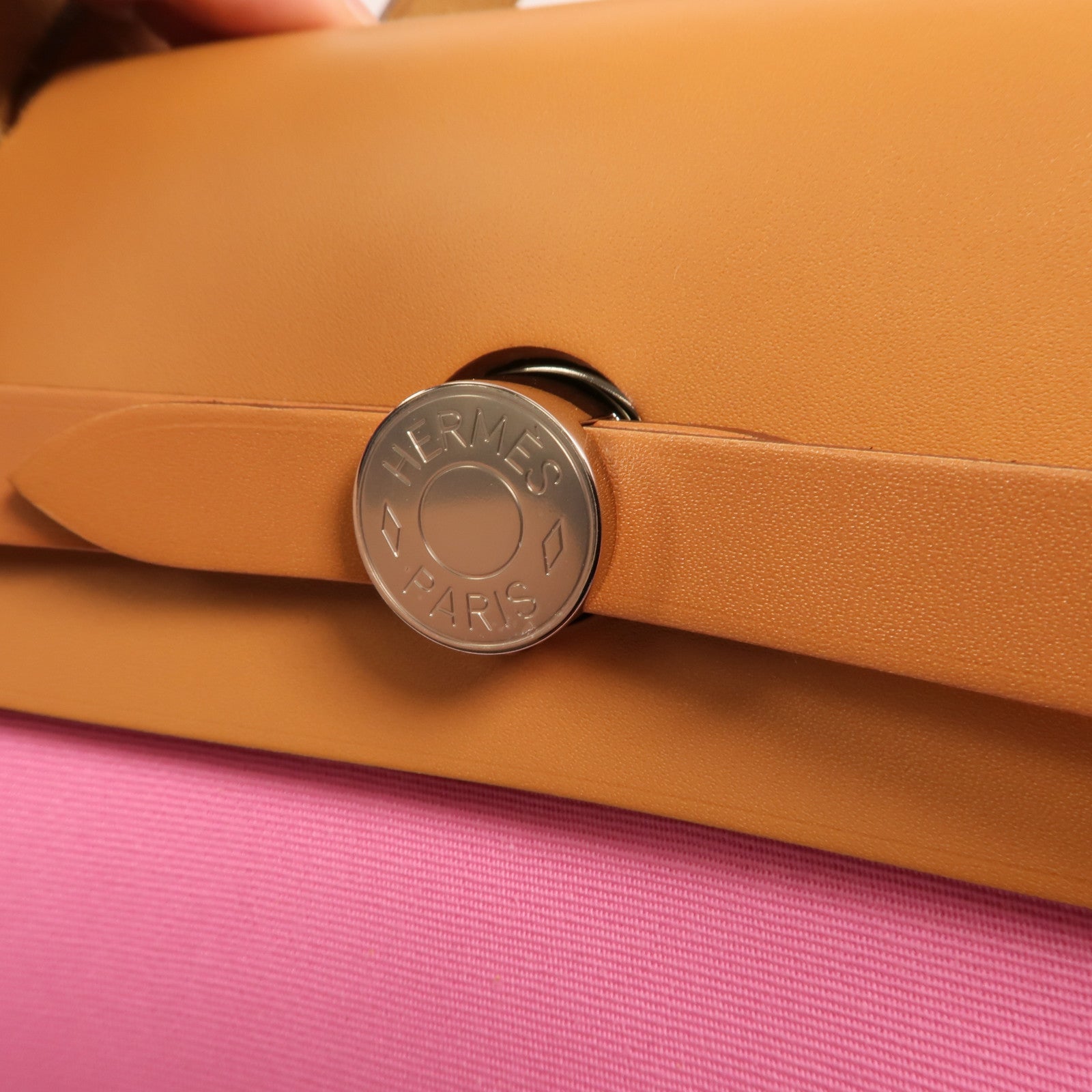 HERMES 帆布Herbag PM銀扣手挽肩背兩用袋