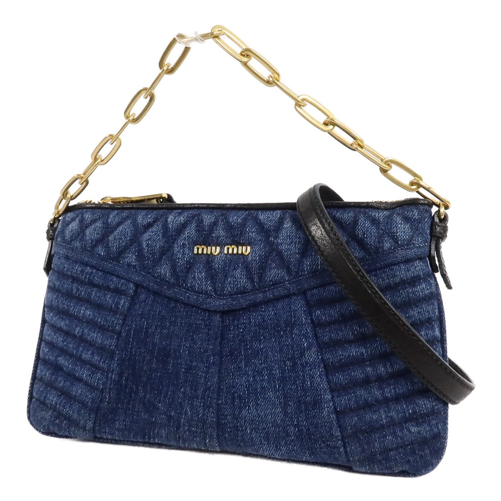 Miu Miu 牛仔布 2 Way Shoulder Bag手挽肩背兩用袋