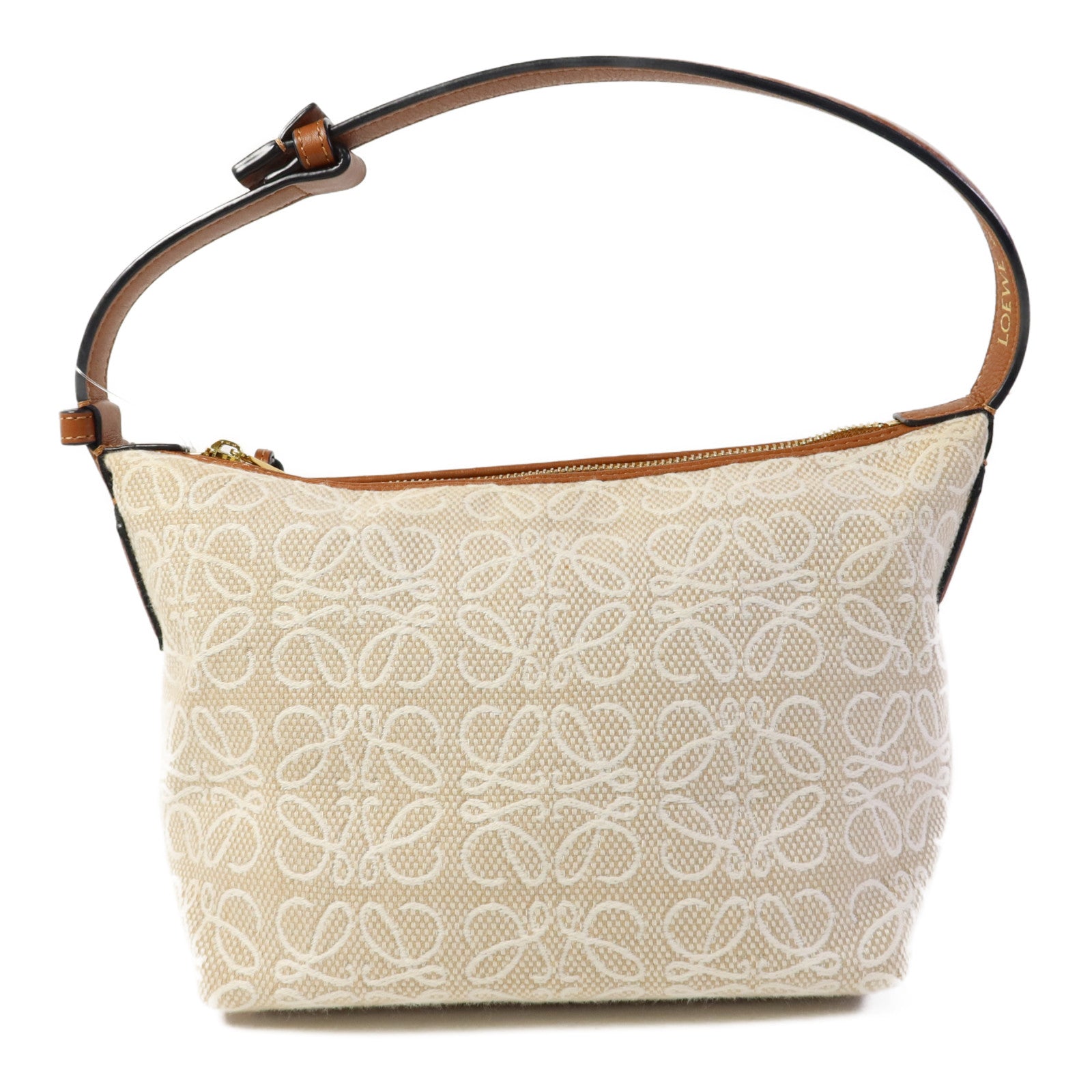 LOEWE 帆布Small Cubi Bag金扣手挽袋