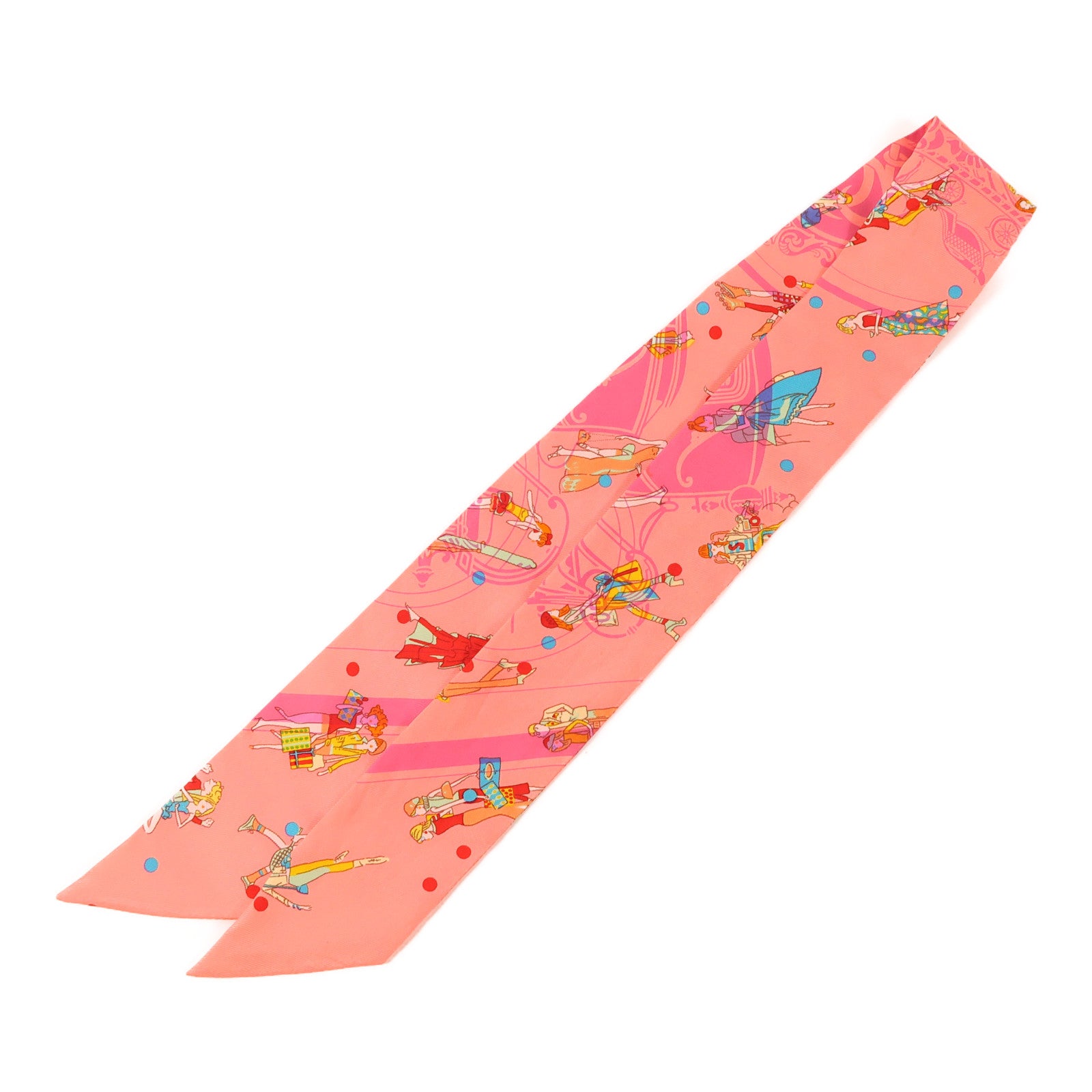 HERMES Twilly Scarf Silk Pink