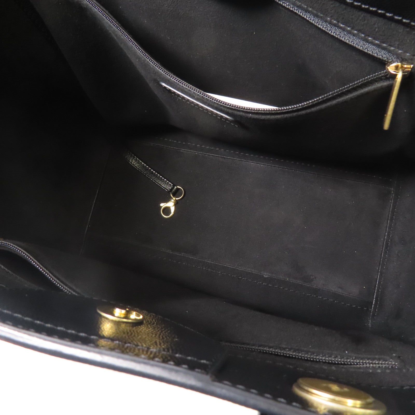 CHANEL 牛皮皮Deauville金扣手挽肩背兩用袋