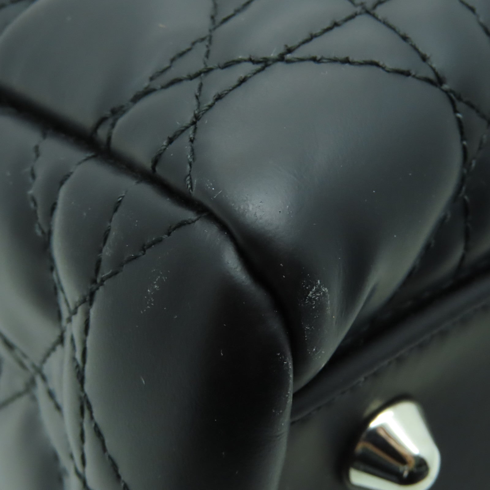 Dior 【激減優惠】漆皮皮革Hand Bag銀扣手挽袋黑色
