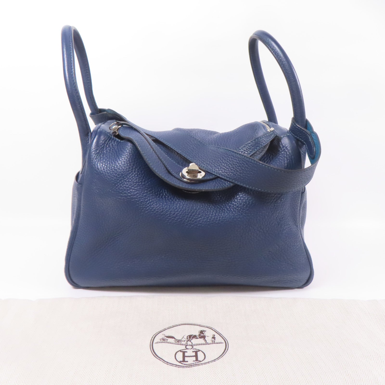 HERMES Clemence皮革Lindy 30銀扣手挽肩背兩用袋