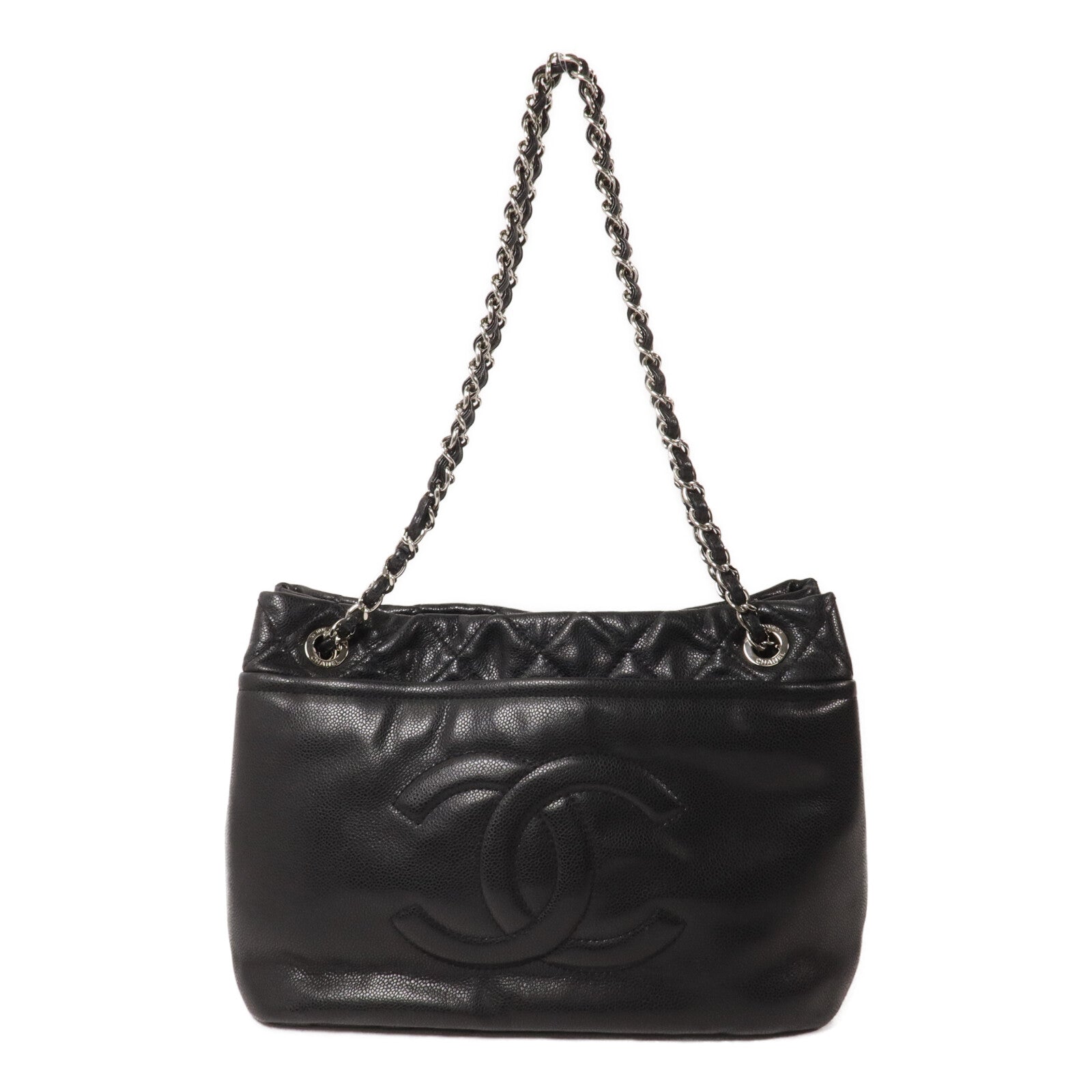 CHANEL 牛皮皮革Tote Bag鏈帶肩背袋