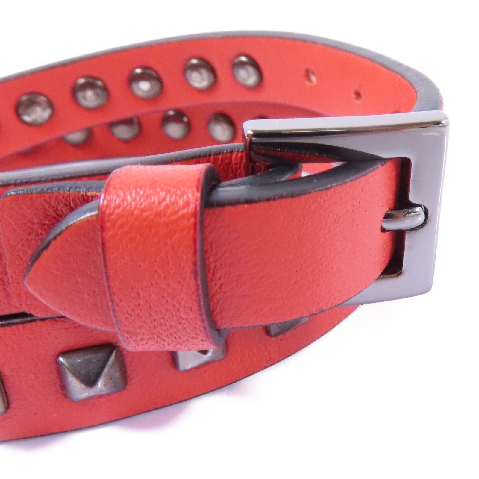 Valentino 【激減優惠】牛皮皮革Bracelet手鏈紅色