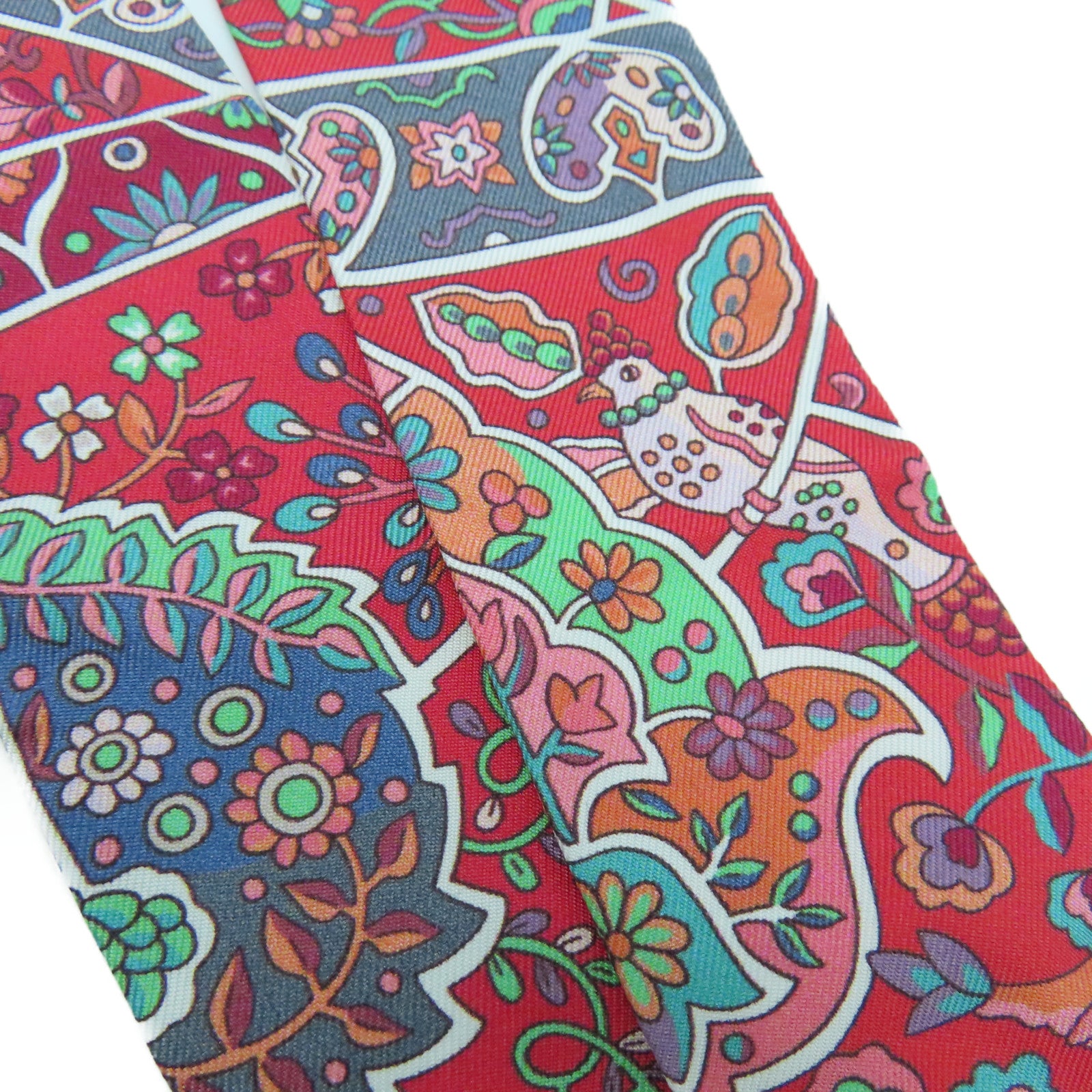 HERMES 【激減優惠】絲質Twilly Scarf絲巾紅色/粉紅色