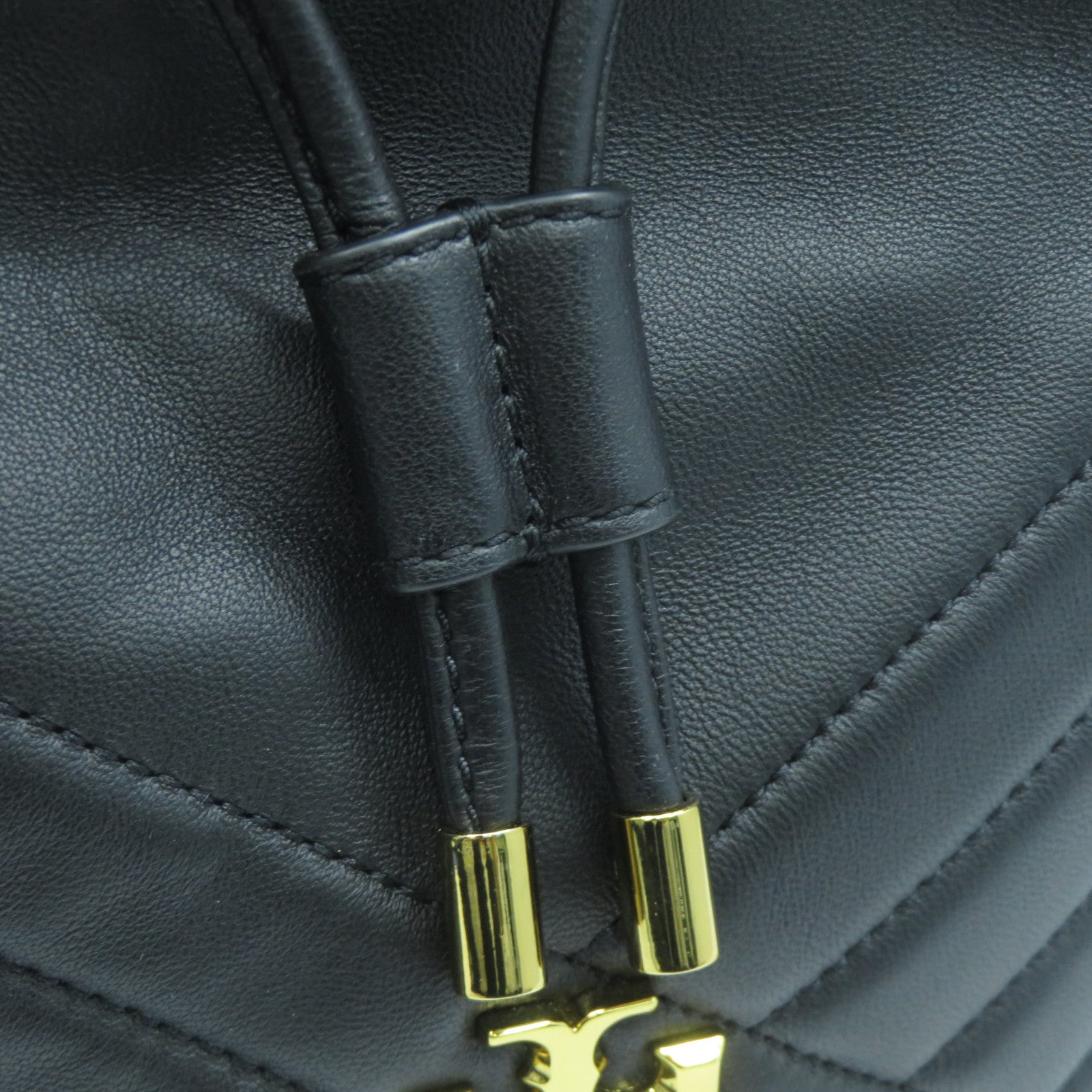 Tory Burch 牛皮皮革Shoulder Bag金扣手挽肩背兩用袋黑色