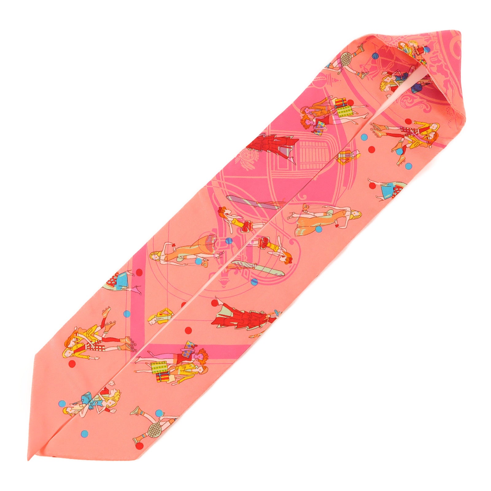 HERMES Twilly Scarf Silk Pink