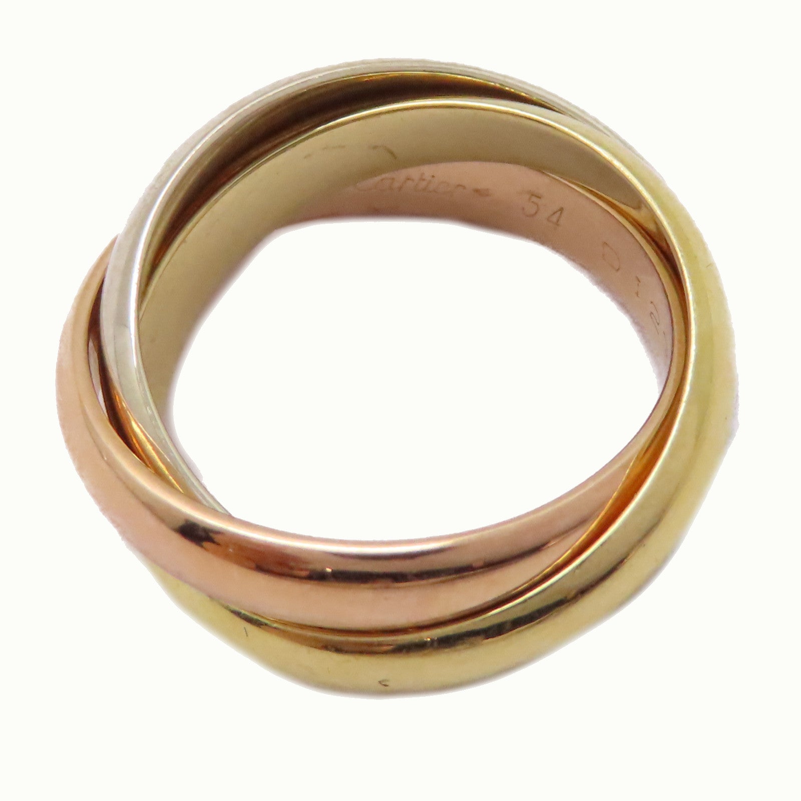 CARTIER 【激減優惠】18K黃金/白金/玫瑰金Trinity Ring戒指US#6.75/Cartier#54