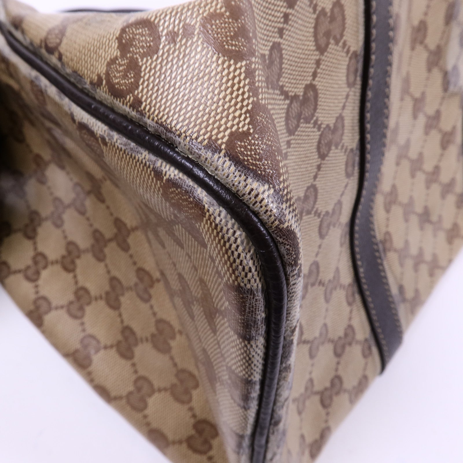 GUCCI 塗層帆布Boston Bag金扣手挽袋