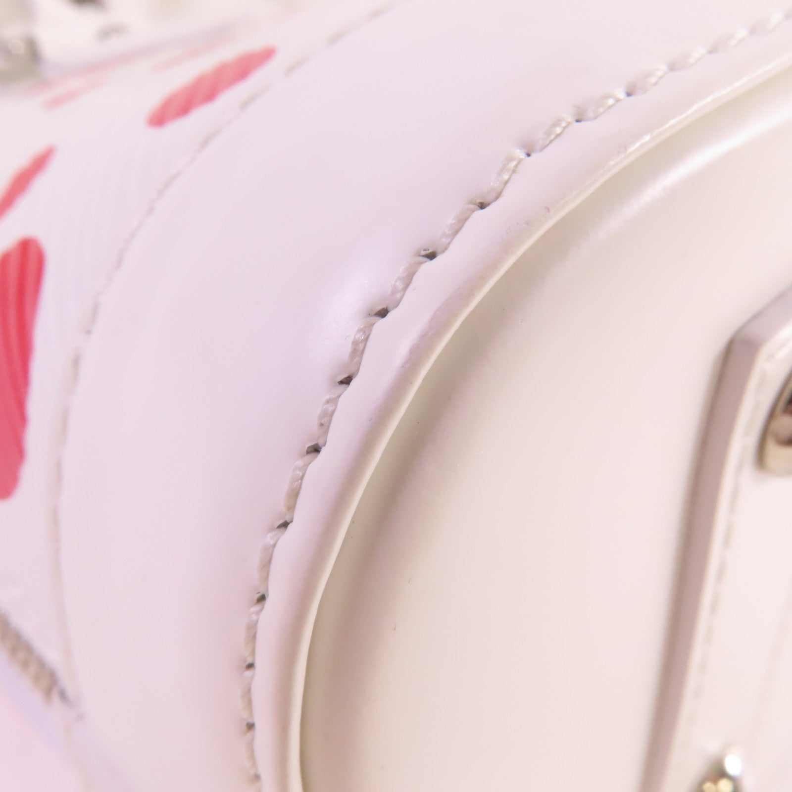 LOUIS VUITTON Epi LV x YK Alma BB 2Way Shoulder Bag銀扣手挽肩背兩用袋白色/紅色