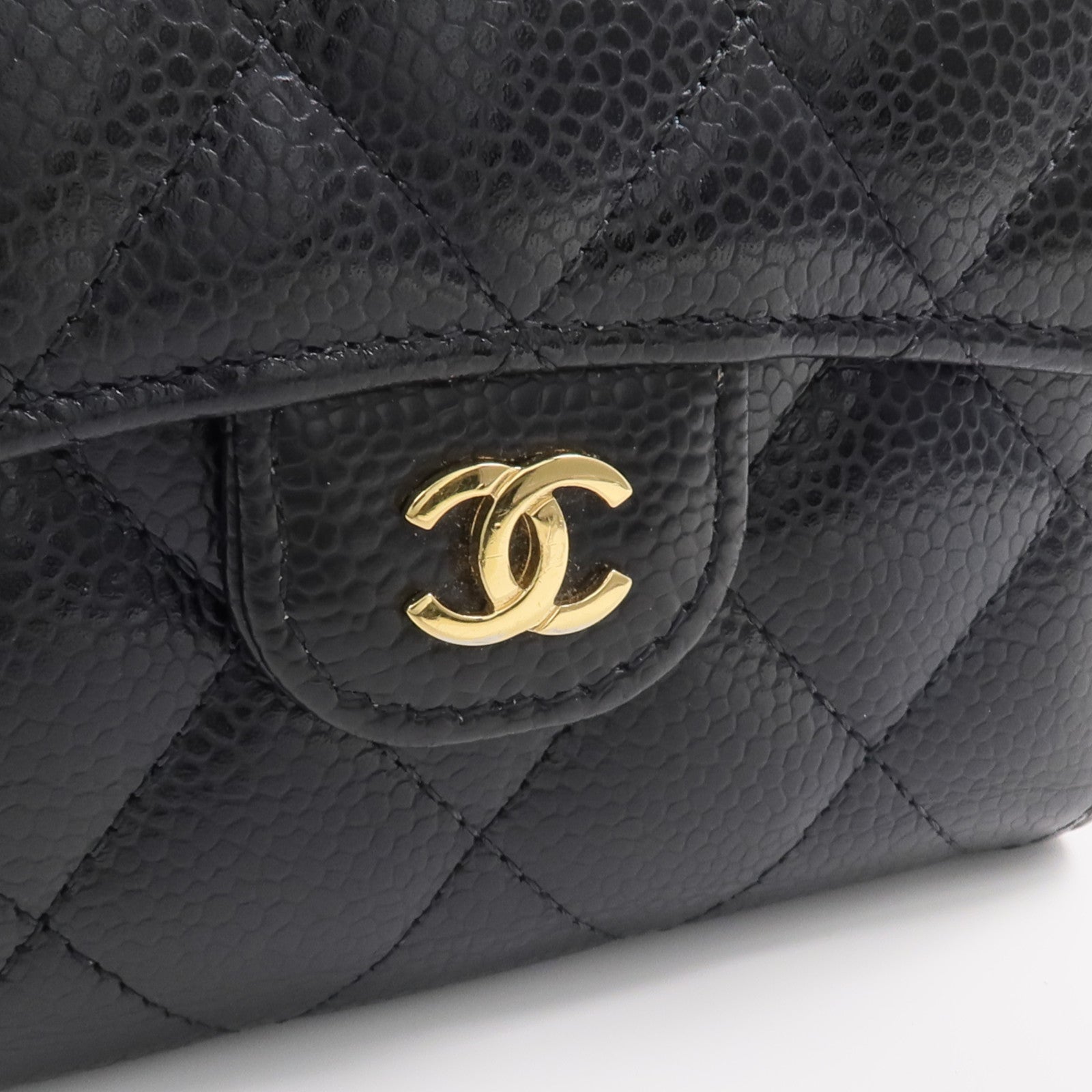 CHANEL 牛皮皮革Classic Small Flap Wallet金扣錢包