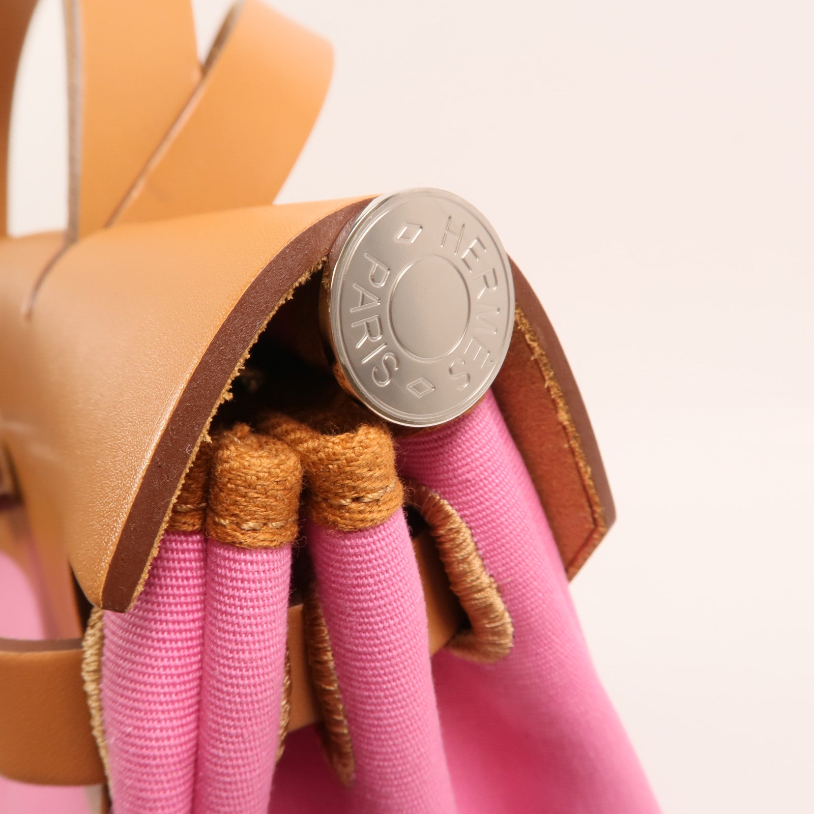 HERMES 帆布Herbag PM銀扣手挽肩背兩用袋
