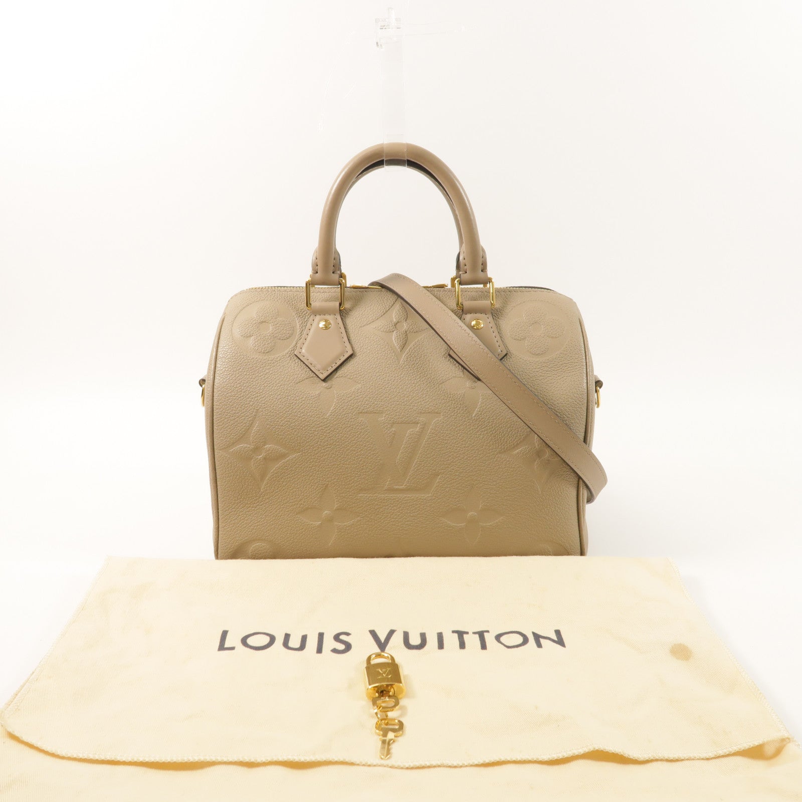 LOUIS VUITTON Monogram Empreinte Speedy Bandouliere 25金扣手挽肩背兩用袋