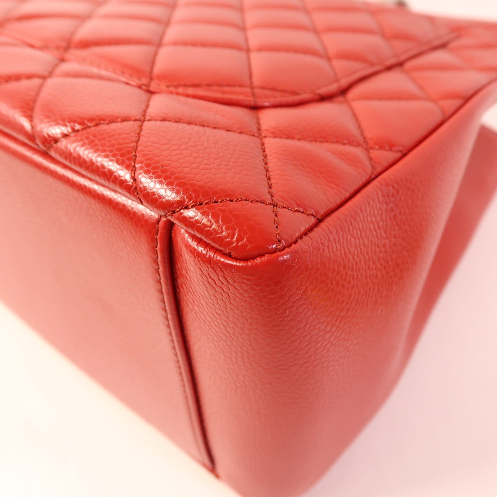 CHANEL 牛皮皮革GST Grand Shopping Tote Bag銀扣鏈帶肩背袋