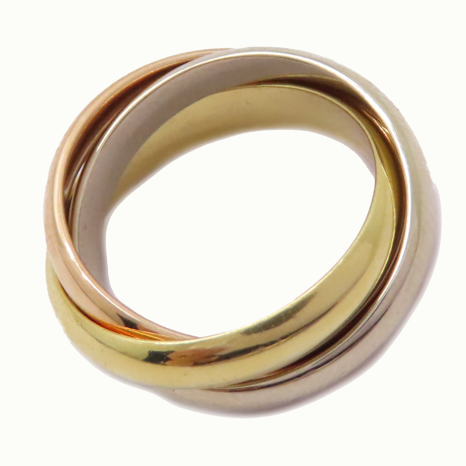 CARTIER 【激減優惠】18K黃金/白金/玫瑰金Trinity Ring戒指US#6.75/Cartier#54