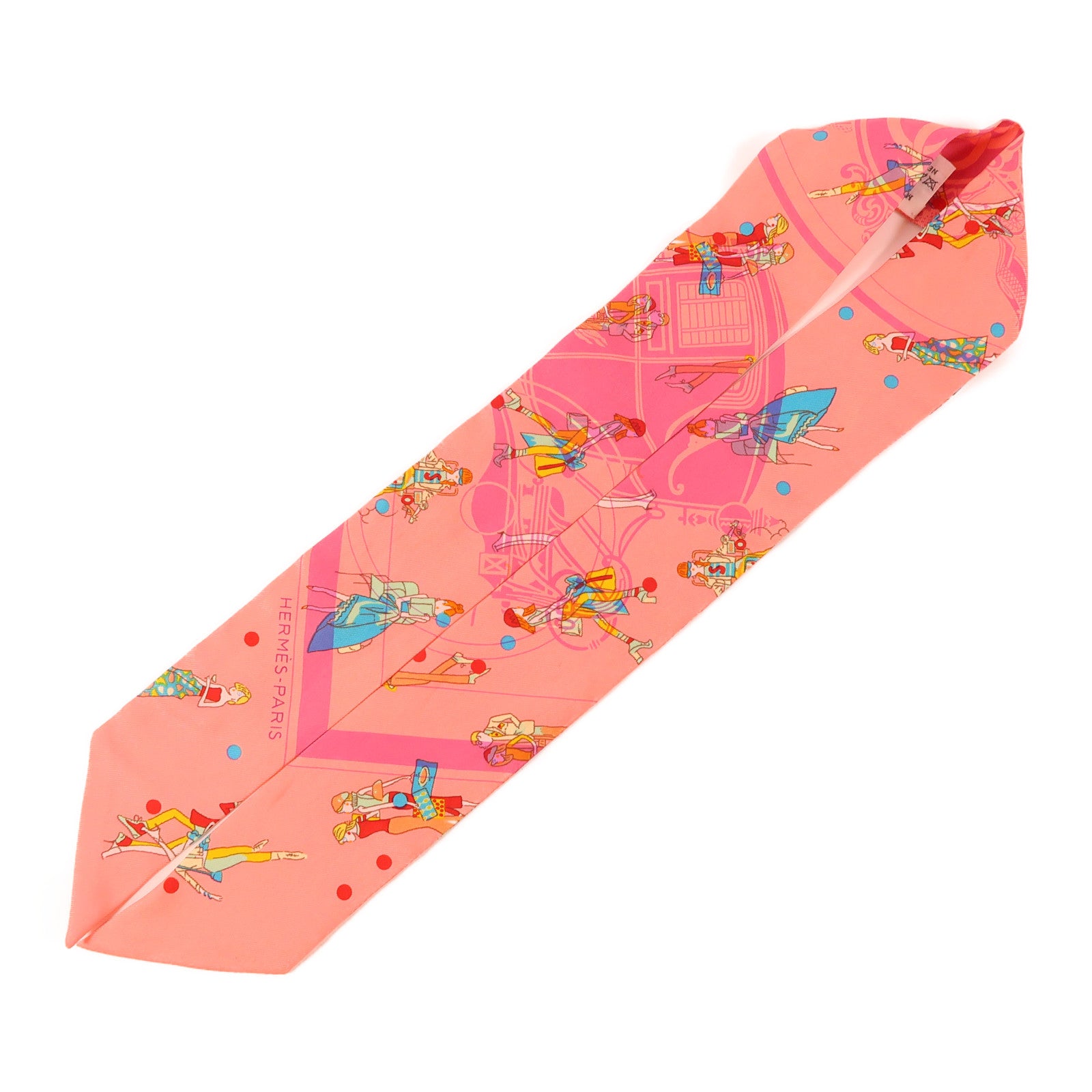 HERMES Twilly Scarf Silk Pink
