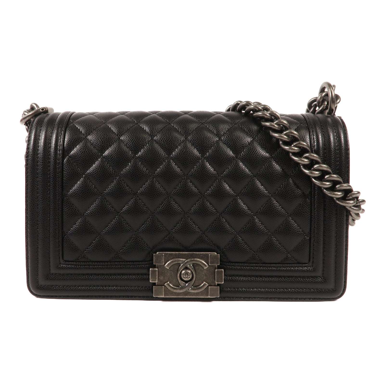 CHANEL 牛皮皮革Boy 25鏈帶肩背袋