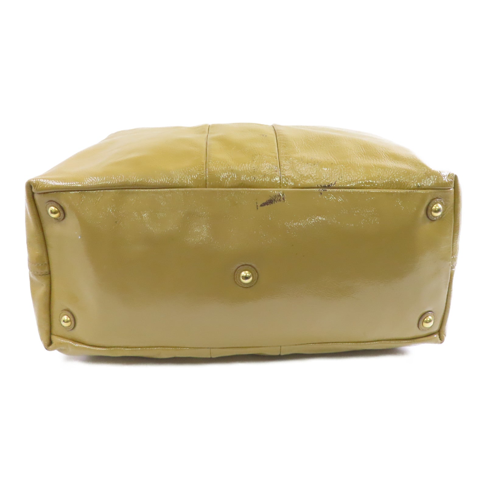 YVES SAINT LAURENT 【激減優惠】漆皮皮革Shoulder Bag金扣肩背袋棕色