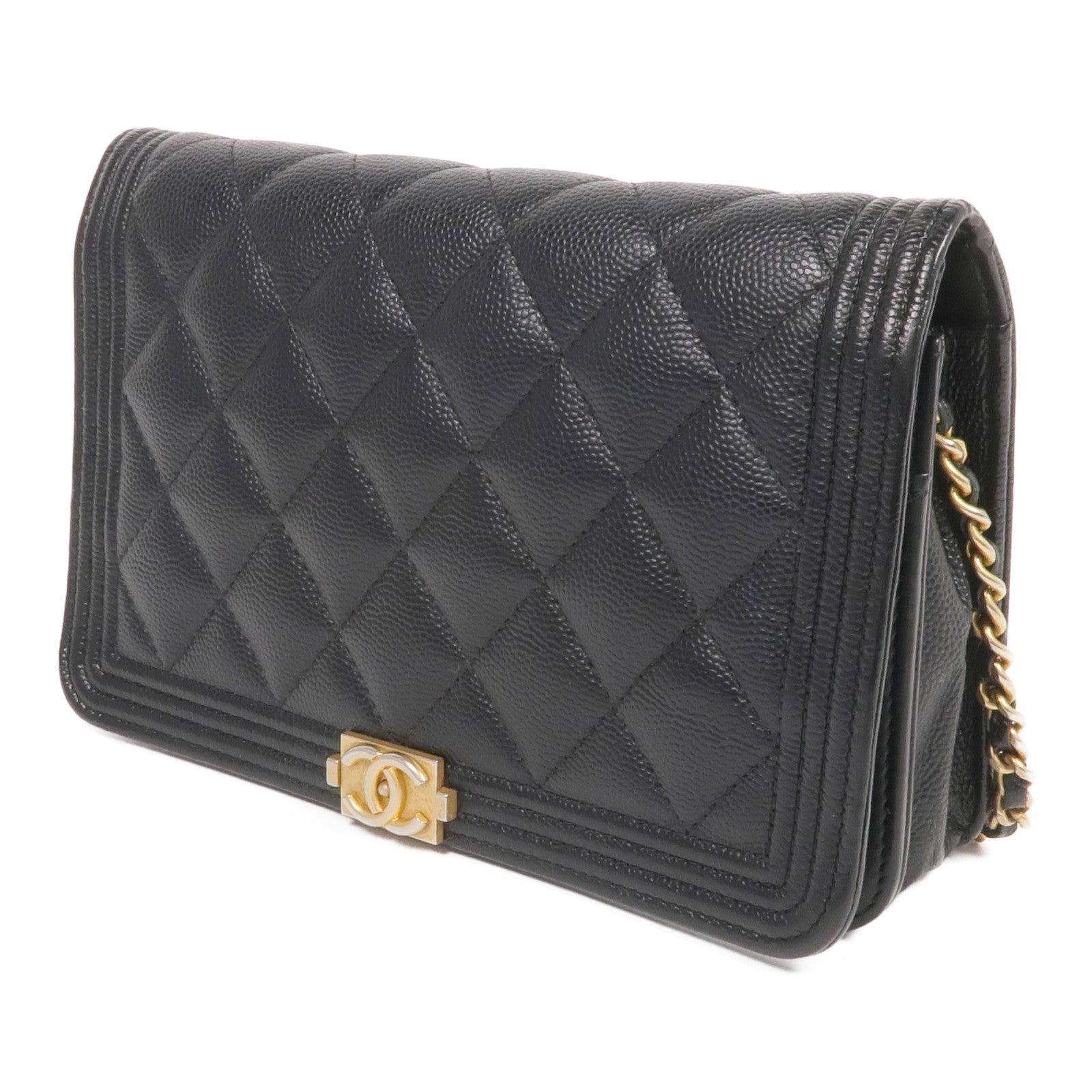 CHANEL 牛皮皮革WOC Wallet On Chain金扣鏈帶肩背袋