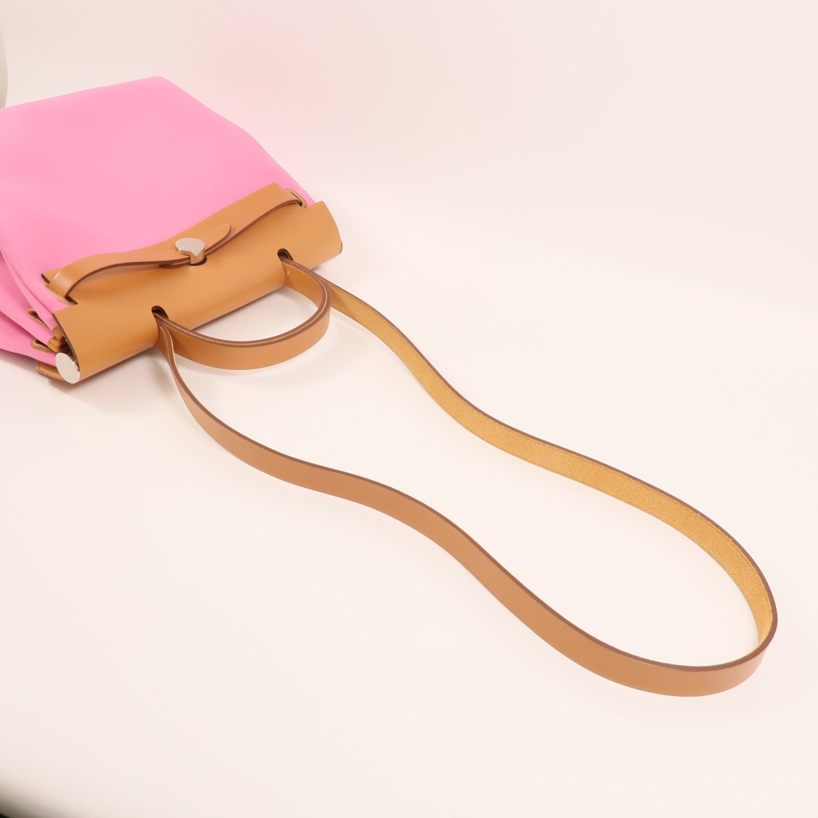 HERMES 帆布Herbag PM銀扣手挽肩背兩用袋
