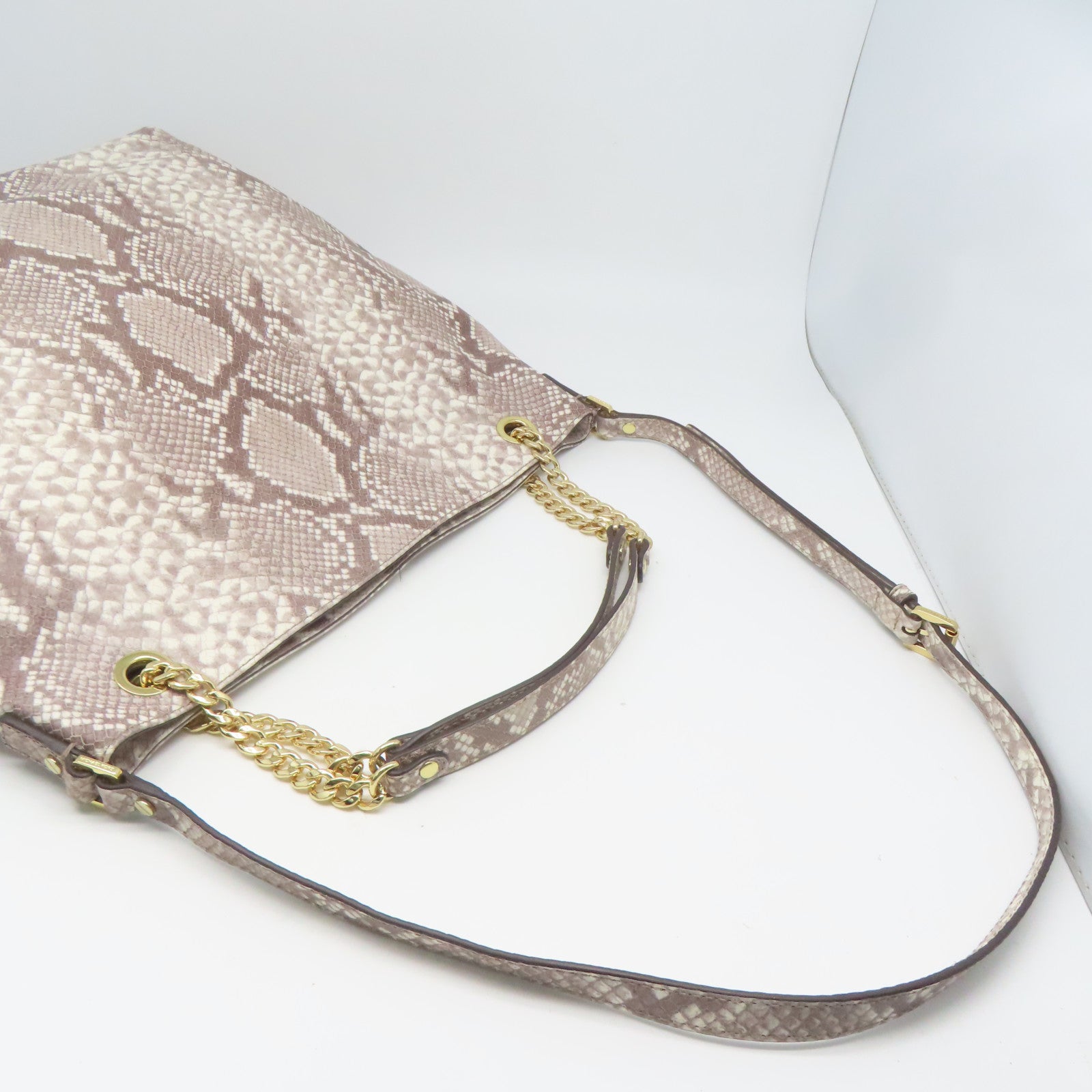 Michael Kors 【激減優惠】牛皮皮革Chain Bag金扣手挽肩背兩用袋灰色