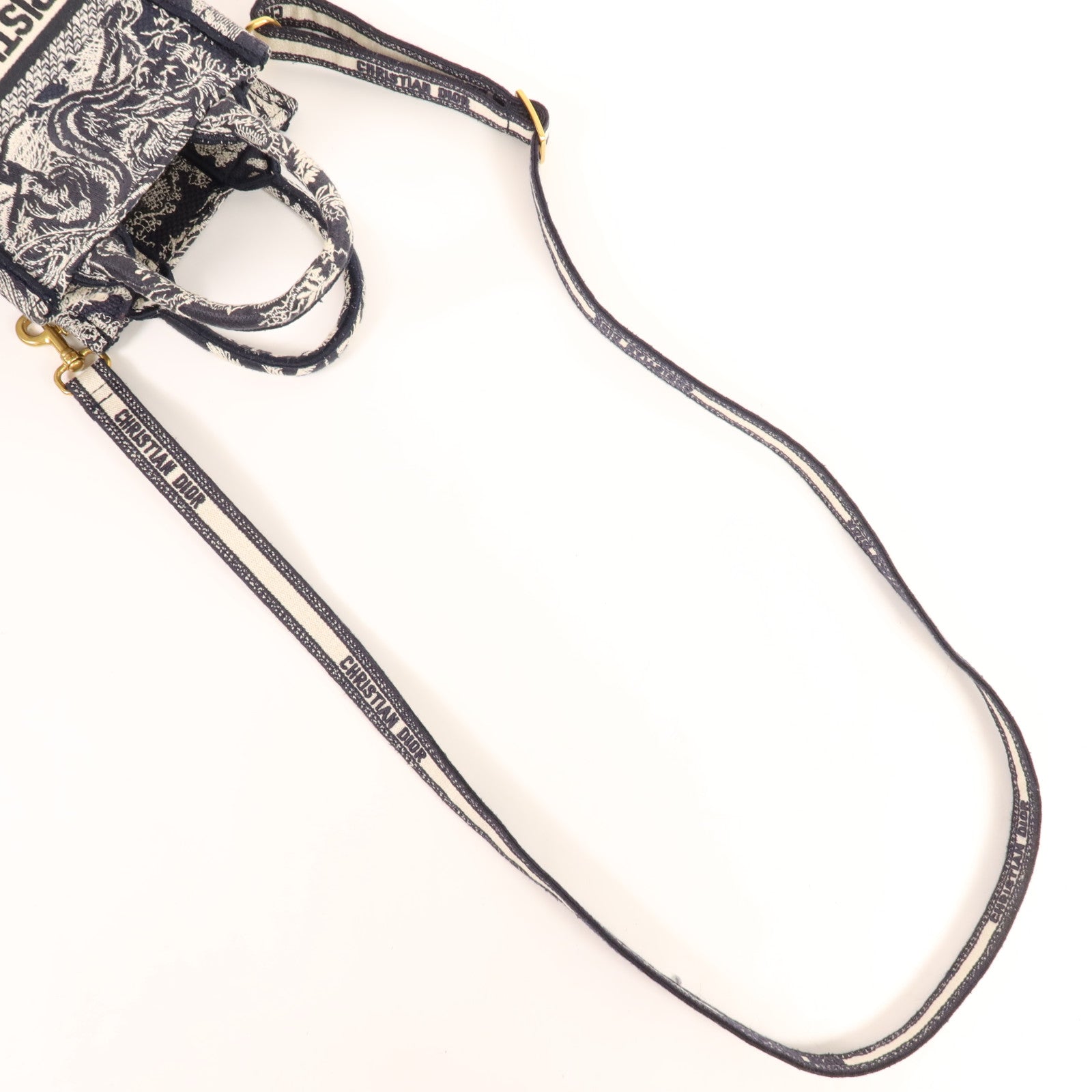 Dior 帆布Book Tote Mini金扣手挽肩背兩用袋