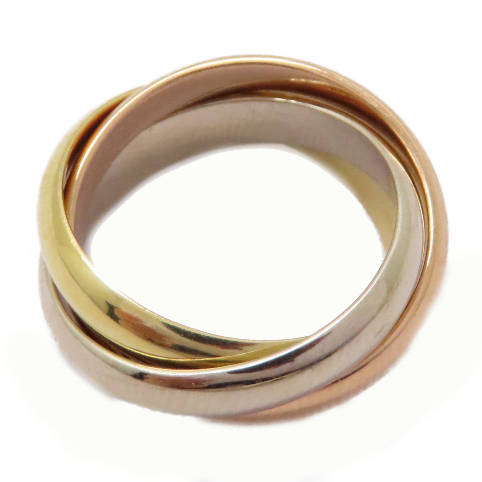 CARTIER 【激減優惠】18K黃金/白金/玫瑰金Trinity Ring戒指US#6.75/Cartier#54