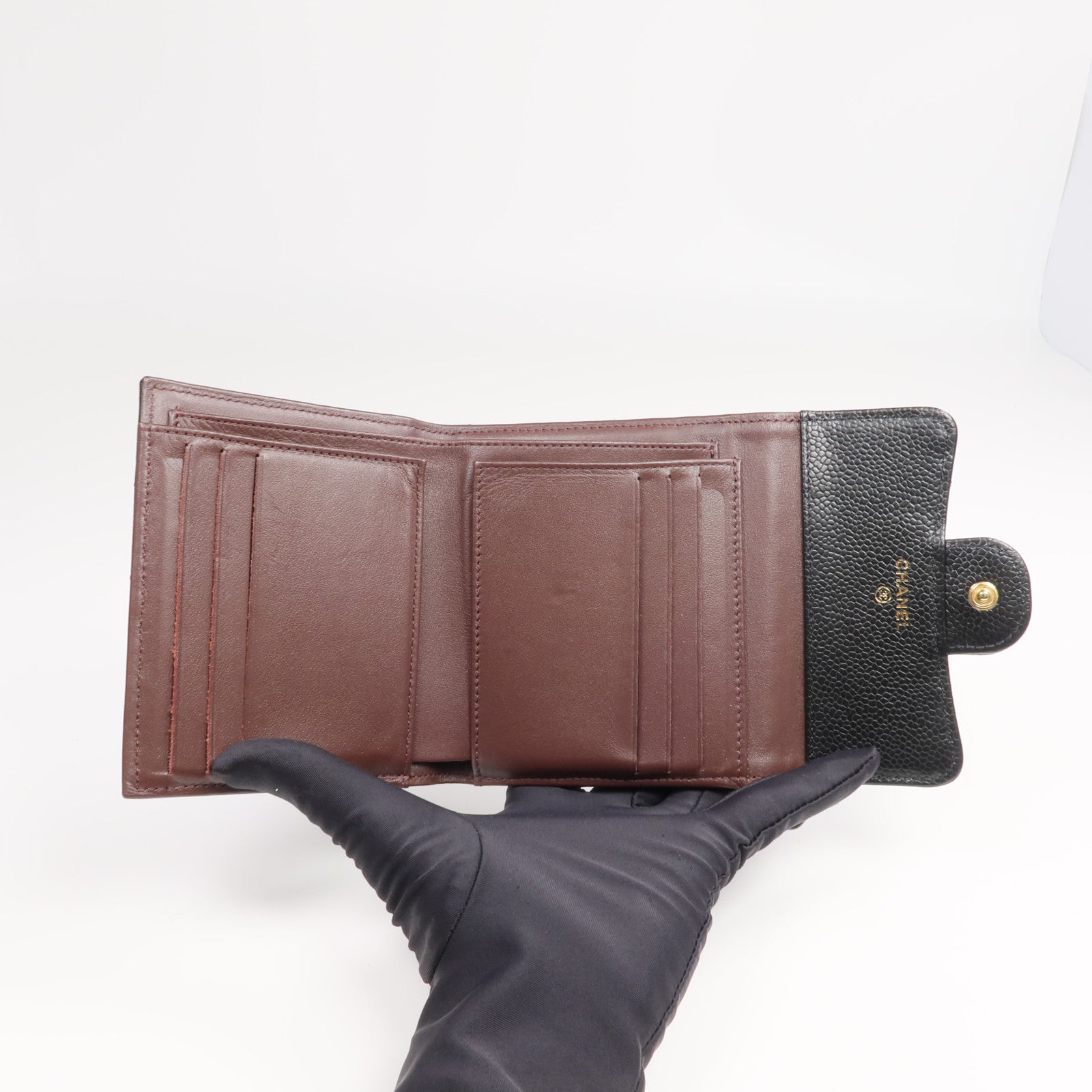CHANEL 牛皮皮革Classic Small Flap Wallet金扣錢包