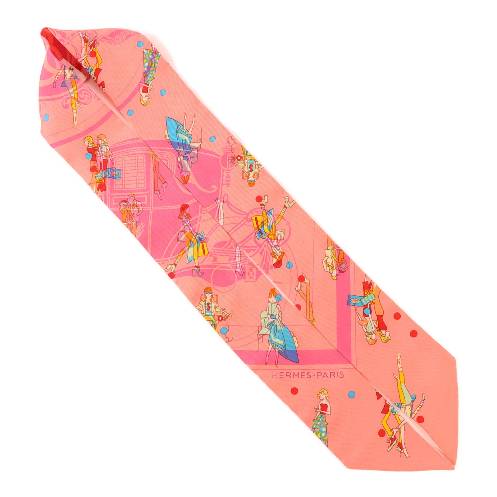 HERMES Twilly Scarf Silk Pink