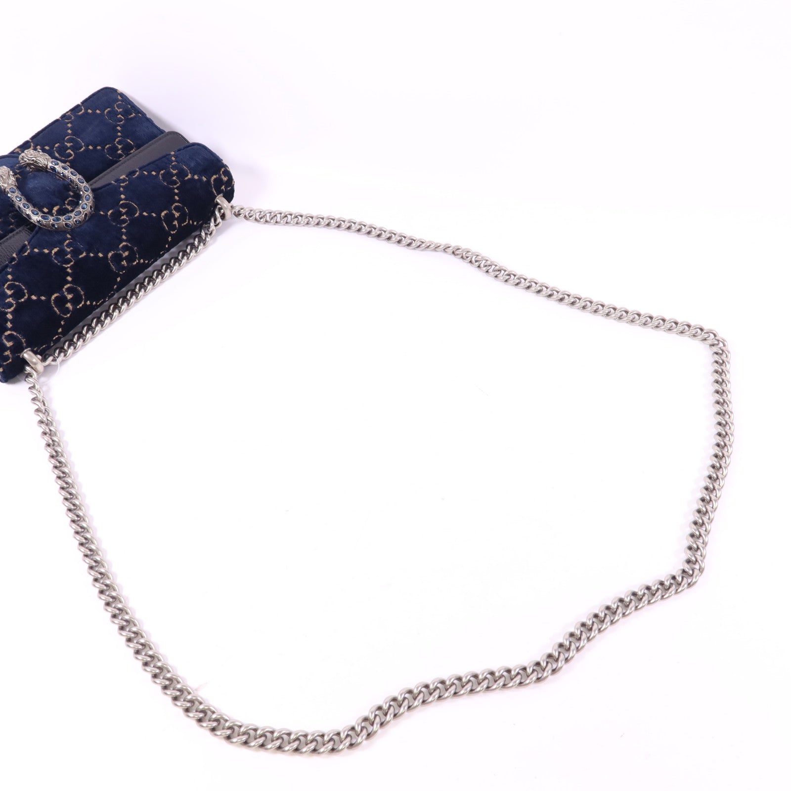 GUCCI 天鵝絨Dionysus Shoulder Bag銀扣鏈帶肩背袋