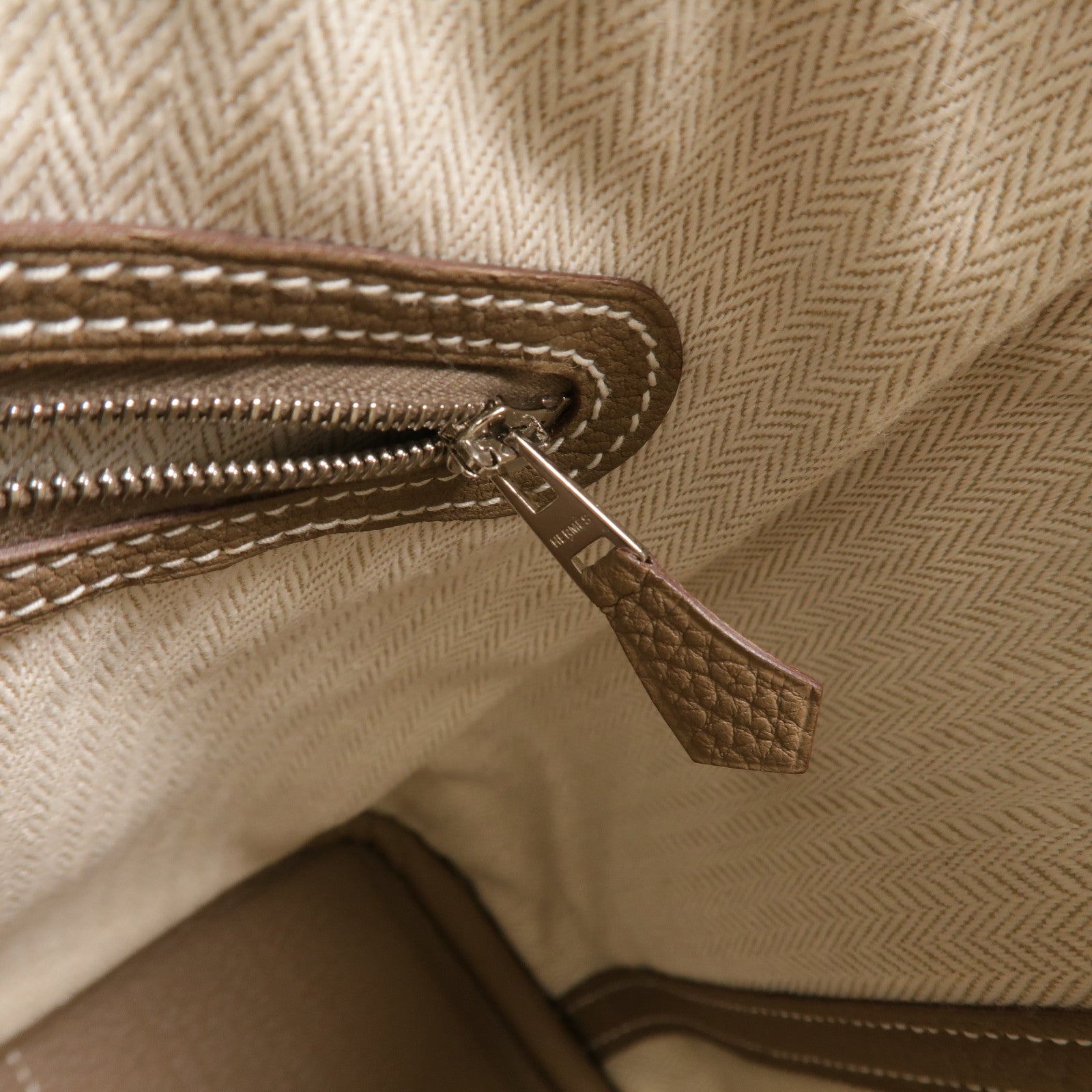 HERMES Negonda皮革Garden Party TPM手挽袋Etoupe