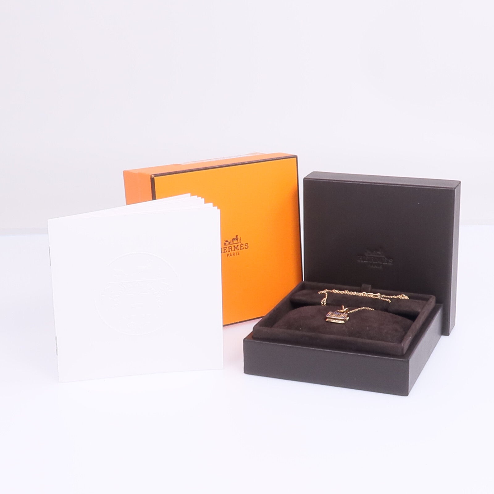 HERMES 【激減優惠】18K玫瑰金Amulettes Constance Pendent藍寶石項鍊