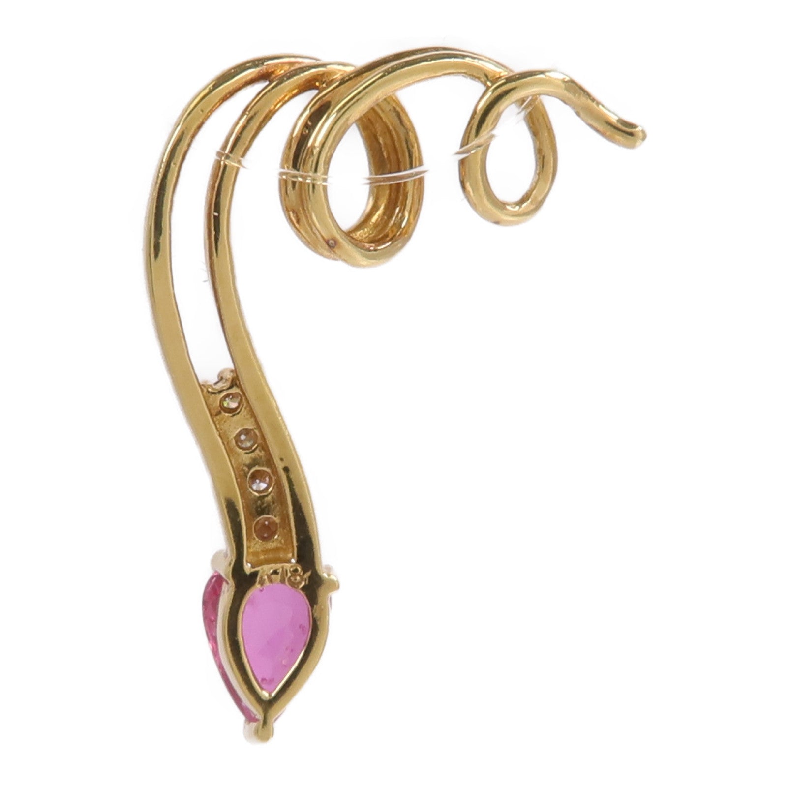 JEWELRY 18K黃金Ruby Diamond Pendant Top紅寶石/鑽石吊墜