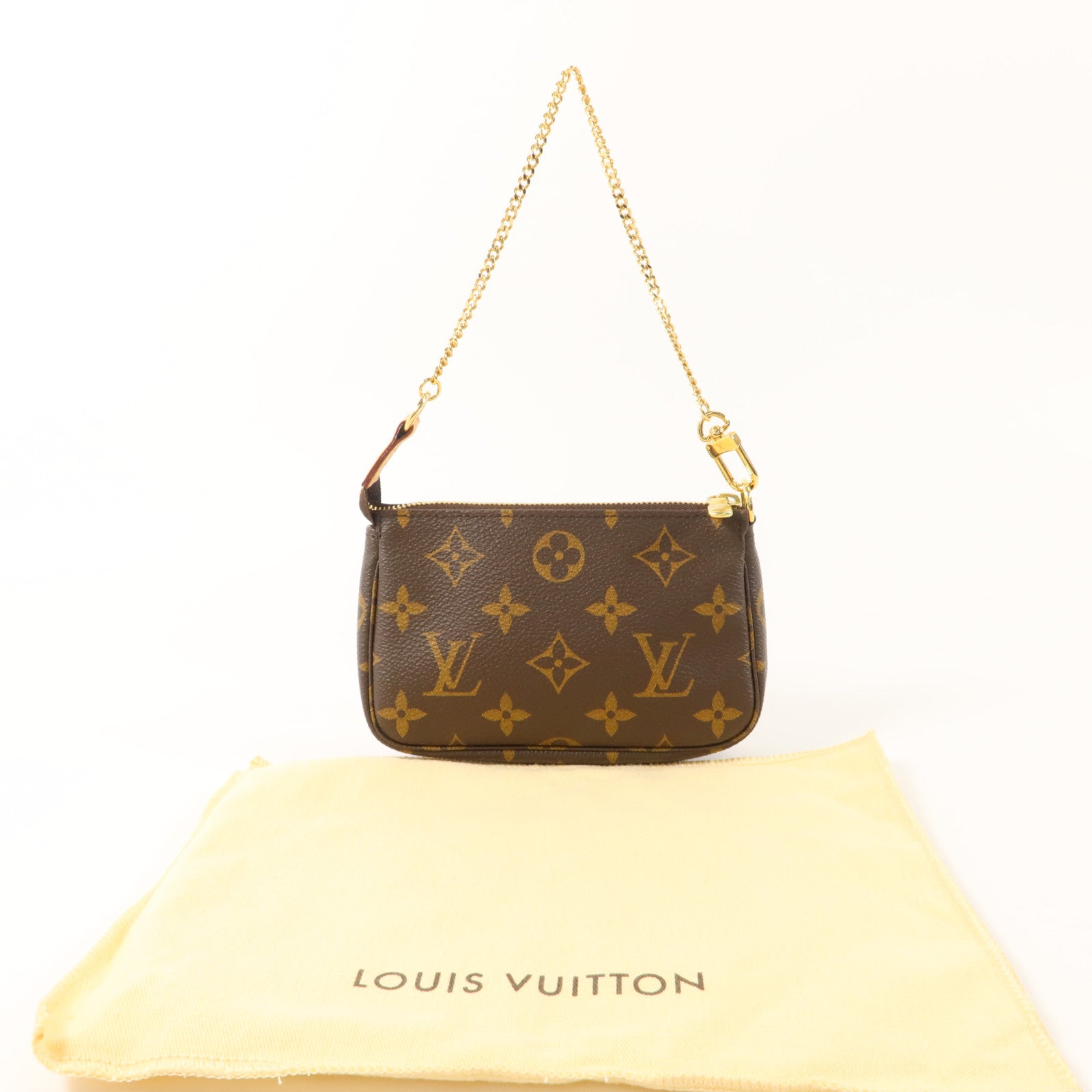 LOUIS VUITTON Monogram Mini Pochette Accessoires金扣手挽袋