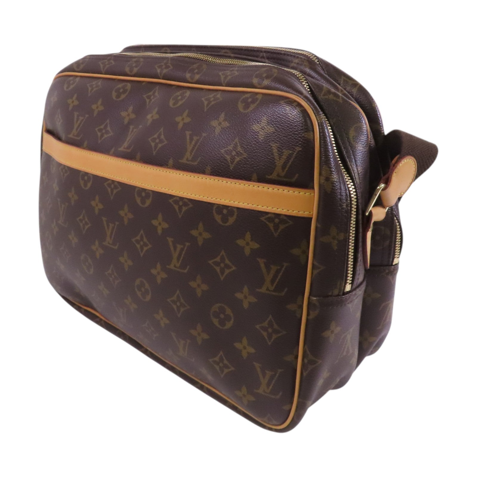LOUIS VUITTON Monogram Reporter GM金扣肩背袋