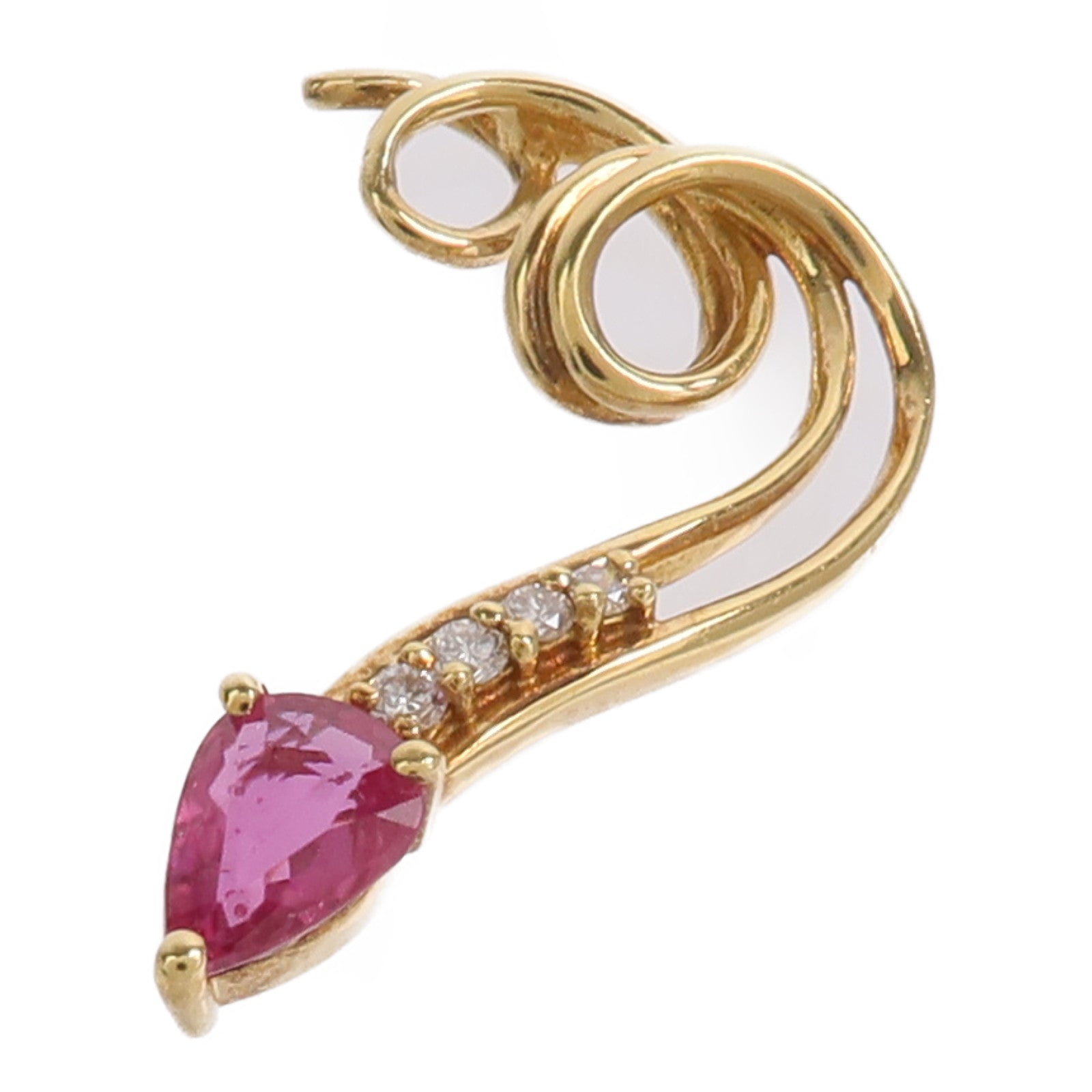 JEWELRY 18K黃金Ruby Diamond Pendant Top紅寶石/鑽石吊墜