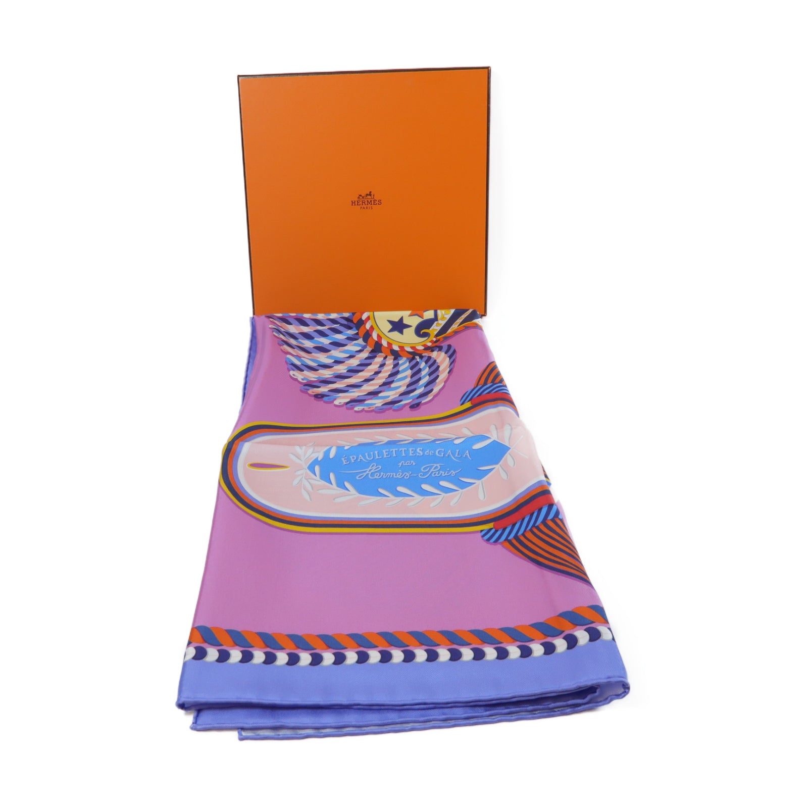 HERMES 【激減優惠】絲質Scarf 90x90絲巾紫色/粉紅色