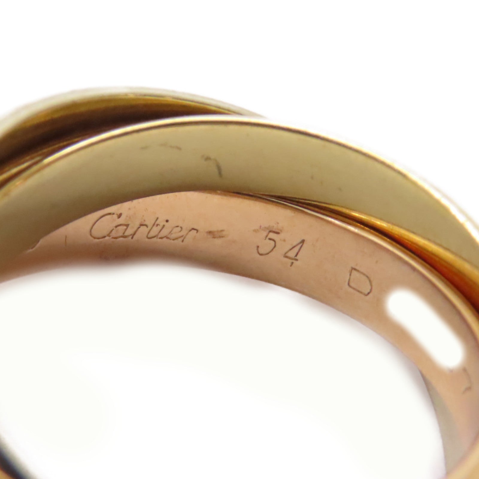CARTIER 【激減優惠】18K黃金/白金/玫瑰金Trinity Ring戒指US#6.75/Cartier#54