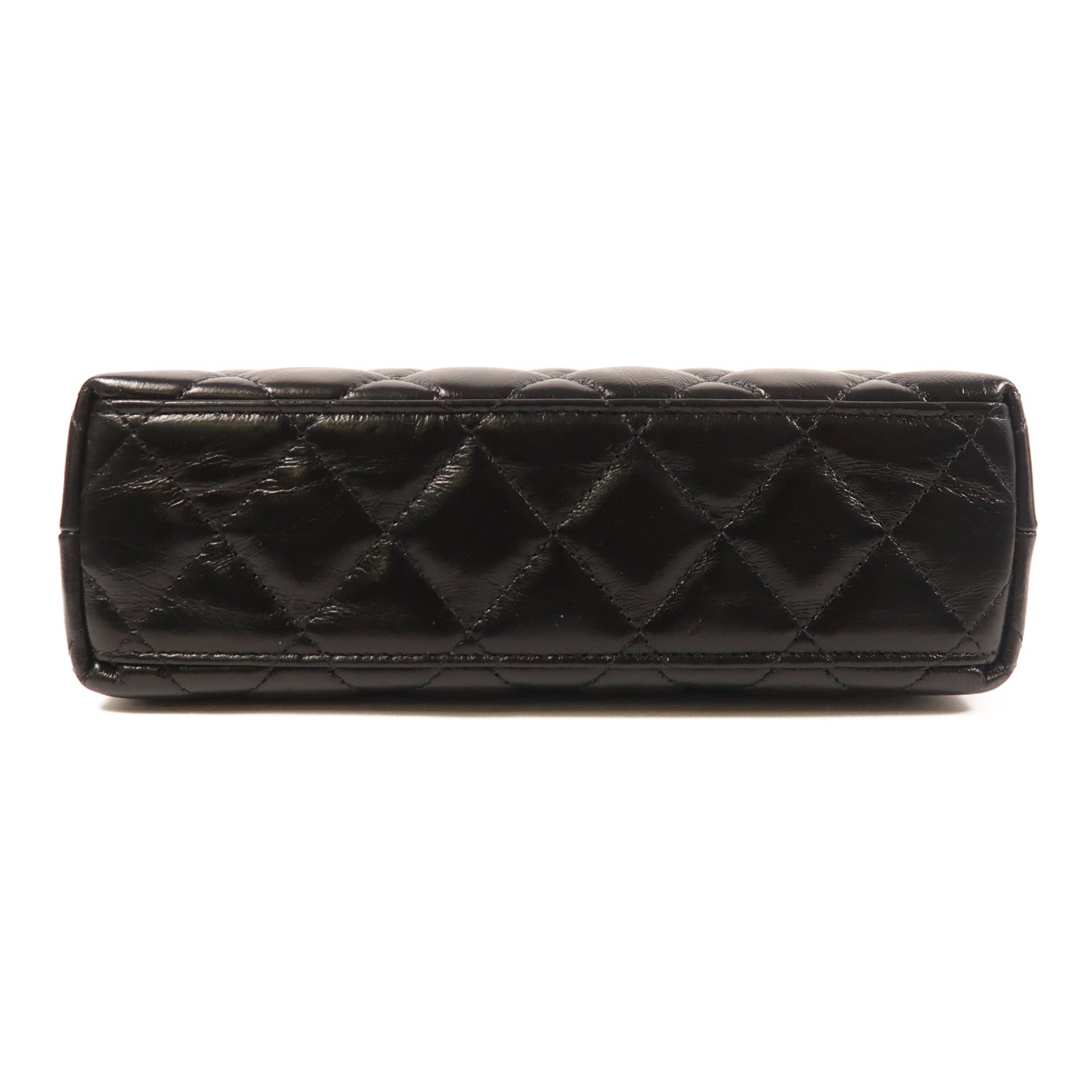 CHANEL 牛皮皮革Kelly Shiny Crumpled Mini金扣手挽肩背兩用袋