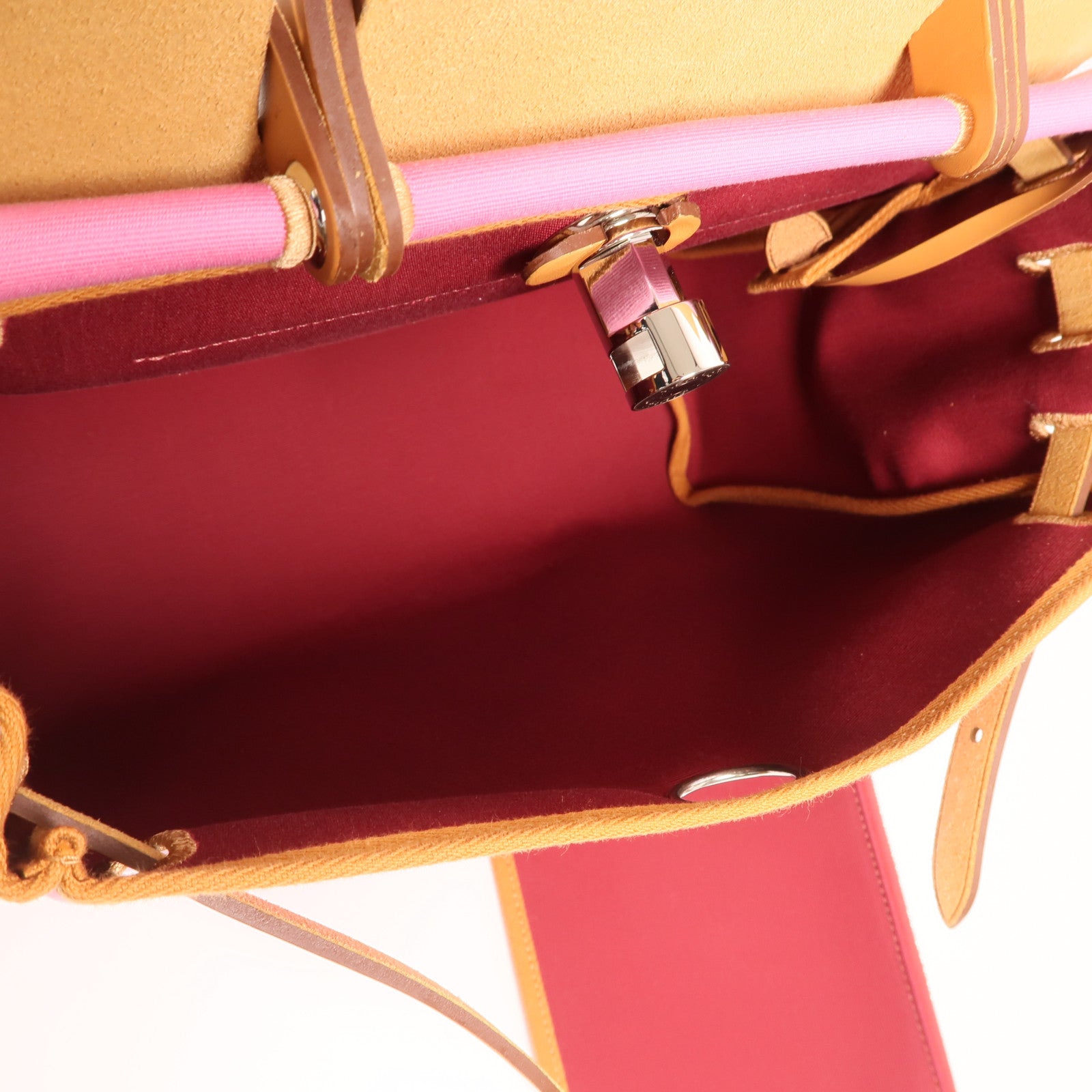HERMES 帆布Herbag PM銀扣手挽肩背兩用袋