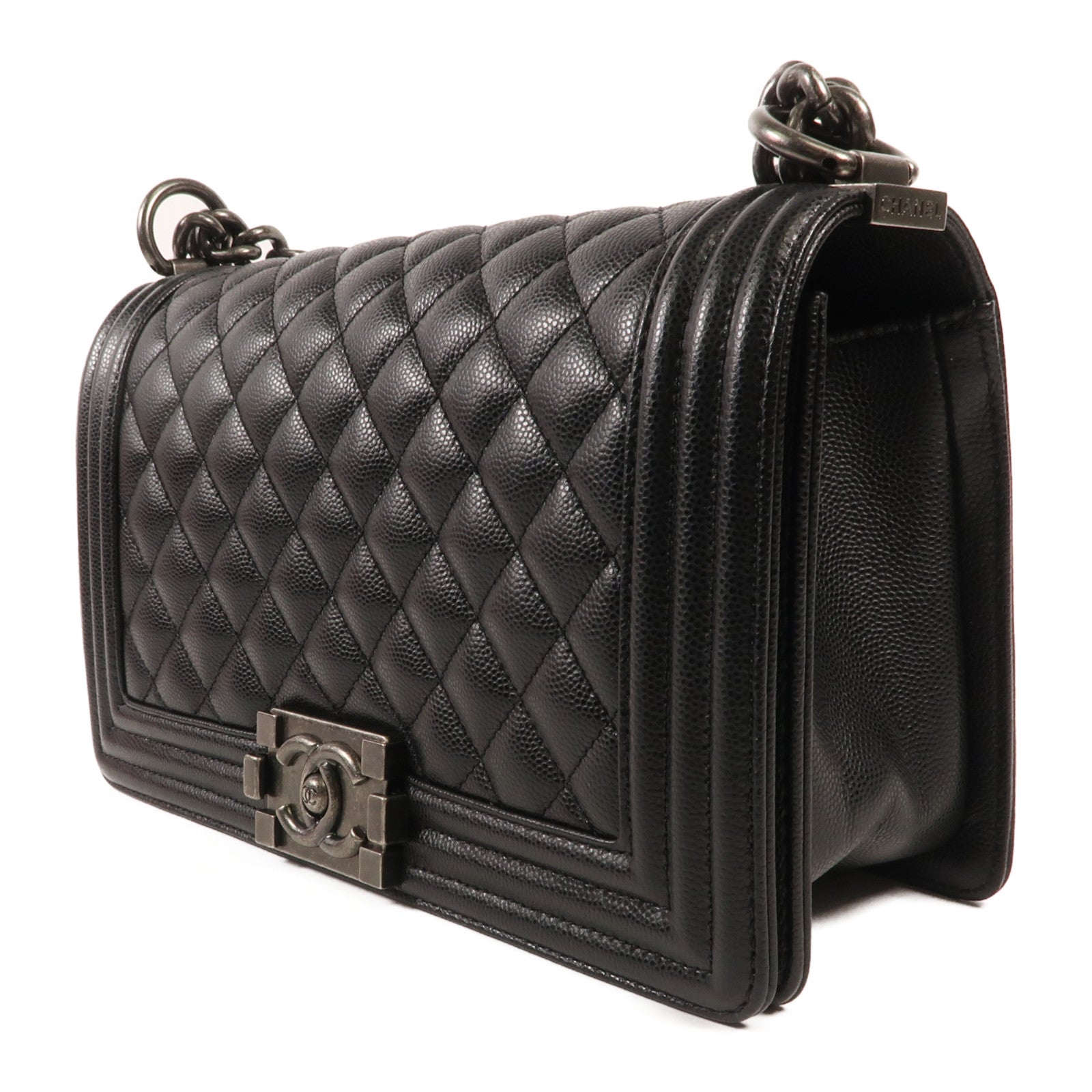 CHANEL 牛皮皮革Boy 25鏈帶肩背袋