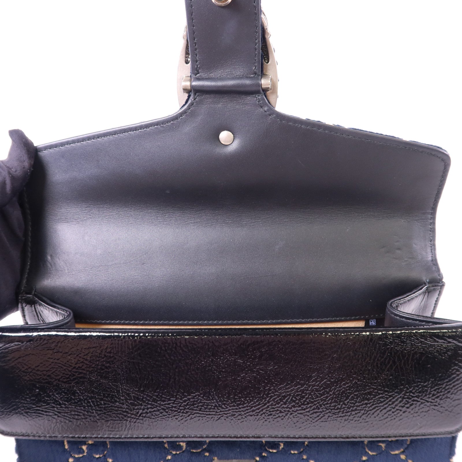 GUCCI 天鵝絨Dionysus Shoulder Bag銀扣鏈帶肩背袋