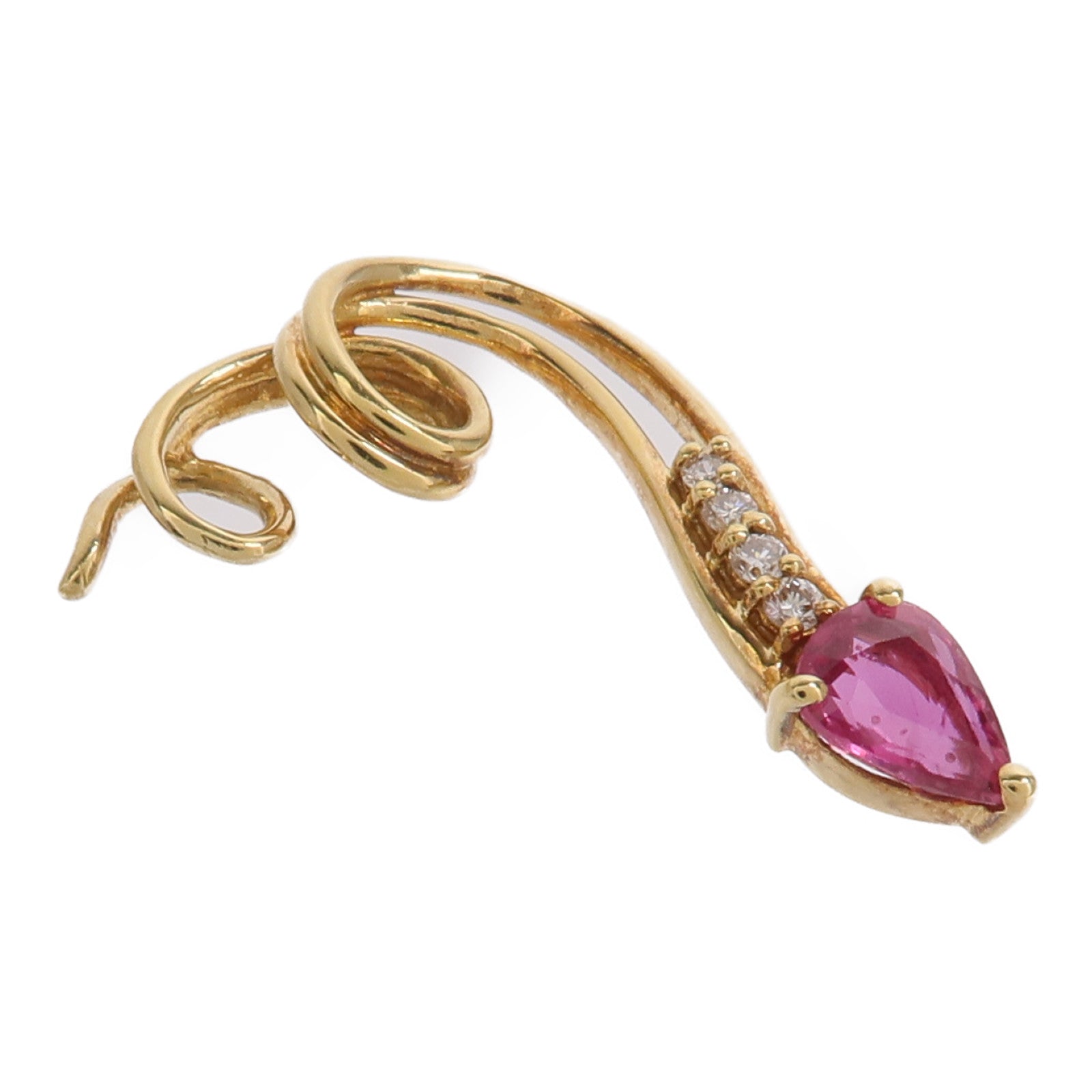 JEWELRY 18K黃金Ruby Diamond Pendant Top紅寶石/鑽石吊墜