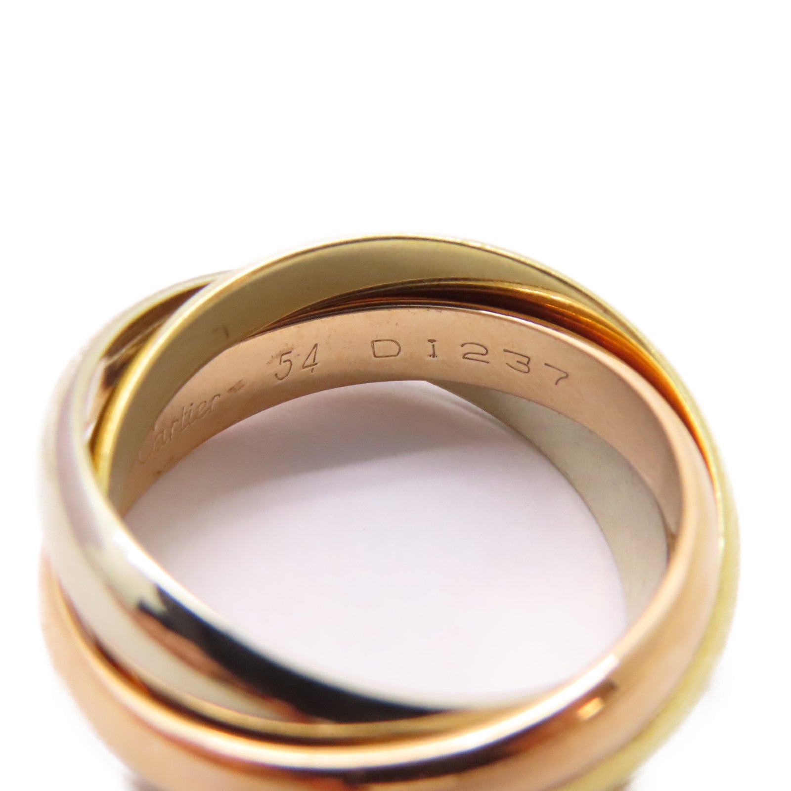 CARTIER 【激減優惠】18K黃金/白金/玫瑰金Trinity Ring戒指US#6.75/Cartier#54