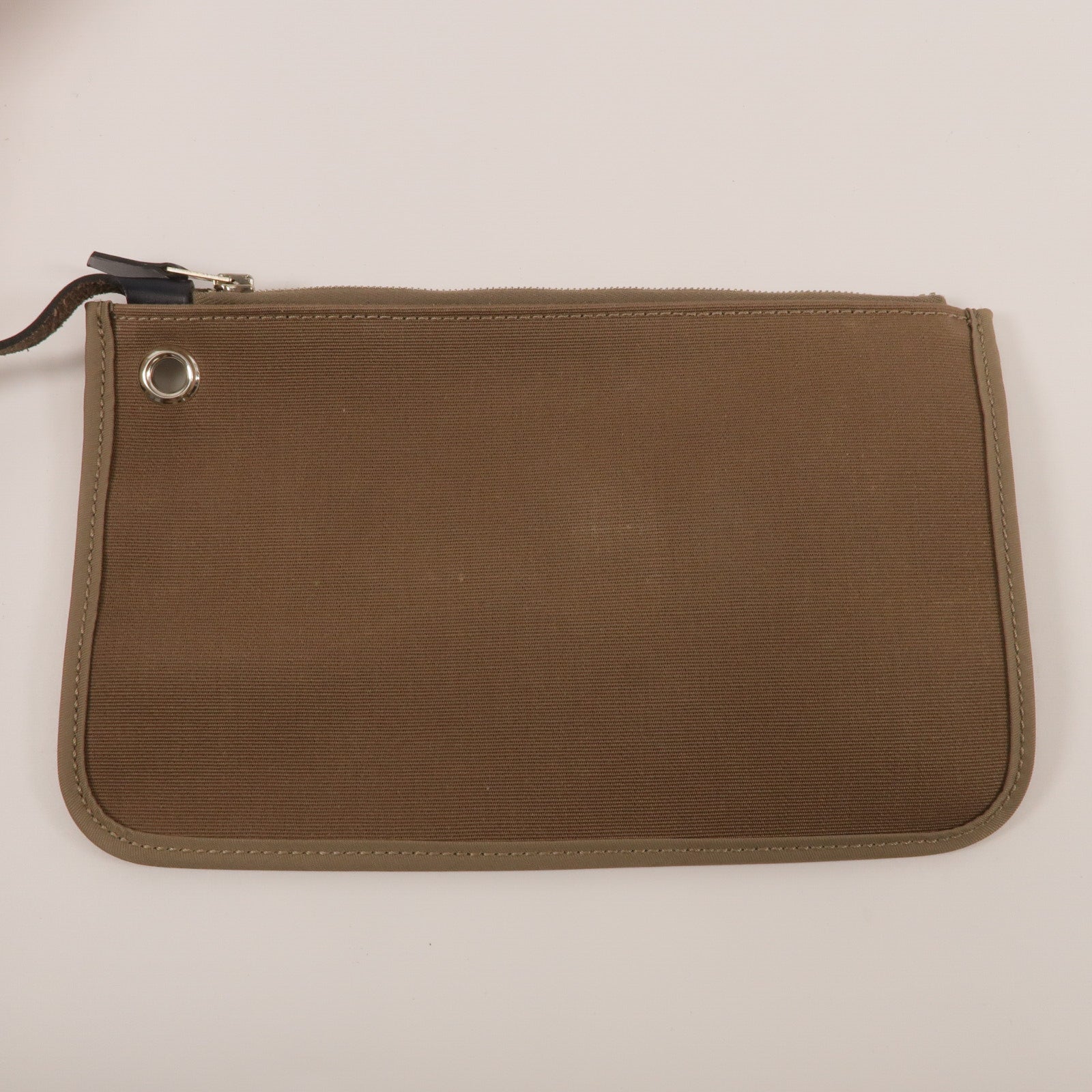 HERMES 帆布/Vache Hunter皮革Herbag PM手挽肩背兩用袋Etoupe/Bleu Indigo