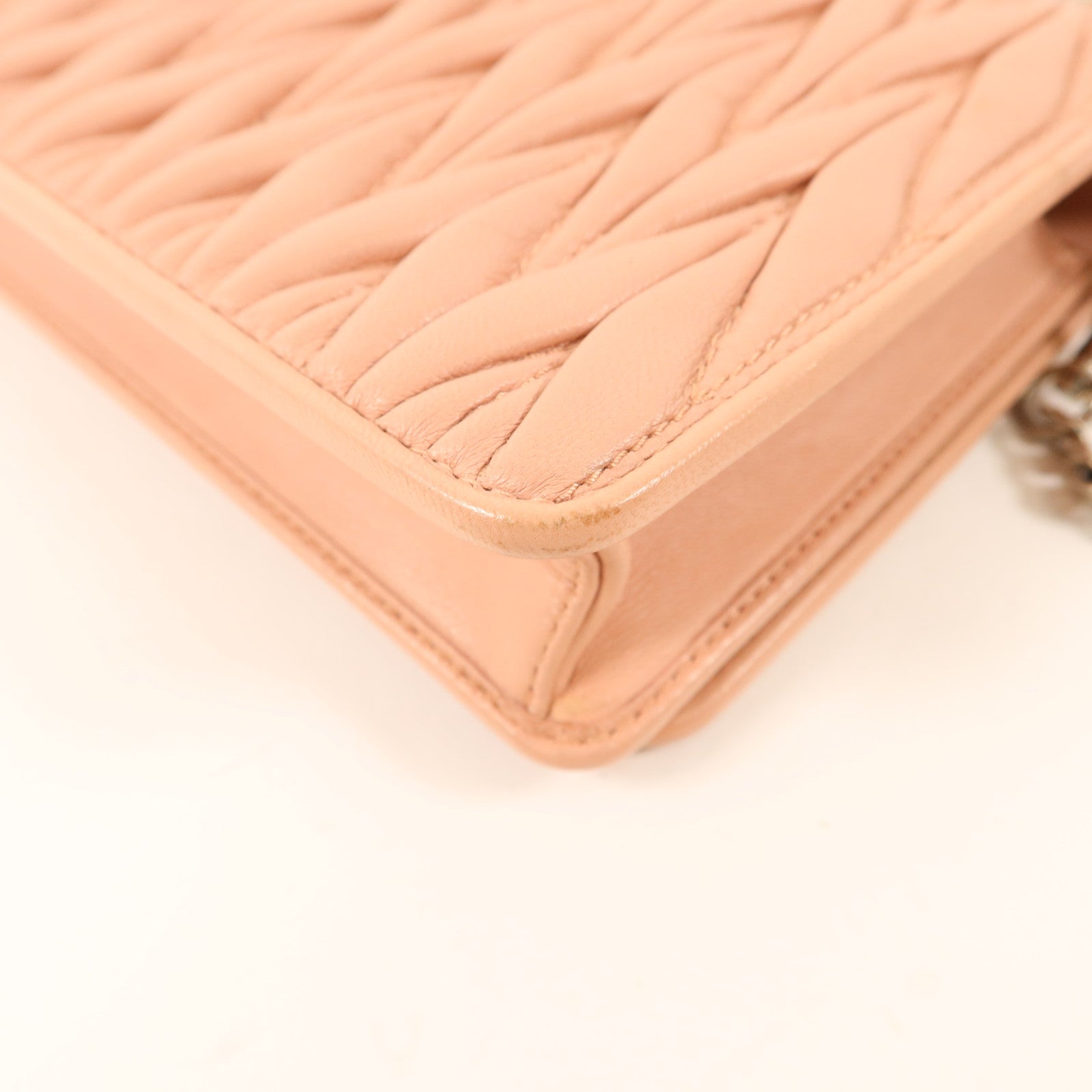 Miu Miu 羊皮皮革Mateiasse Delice銀扣鏈帶肩背袋