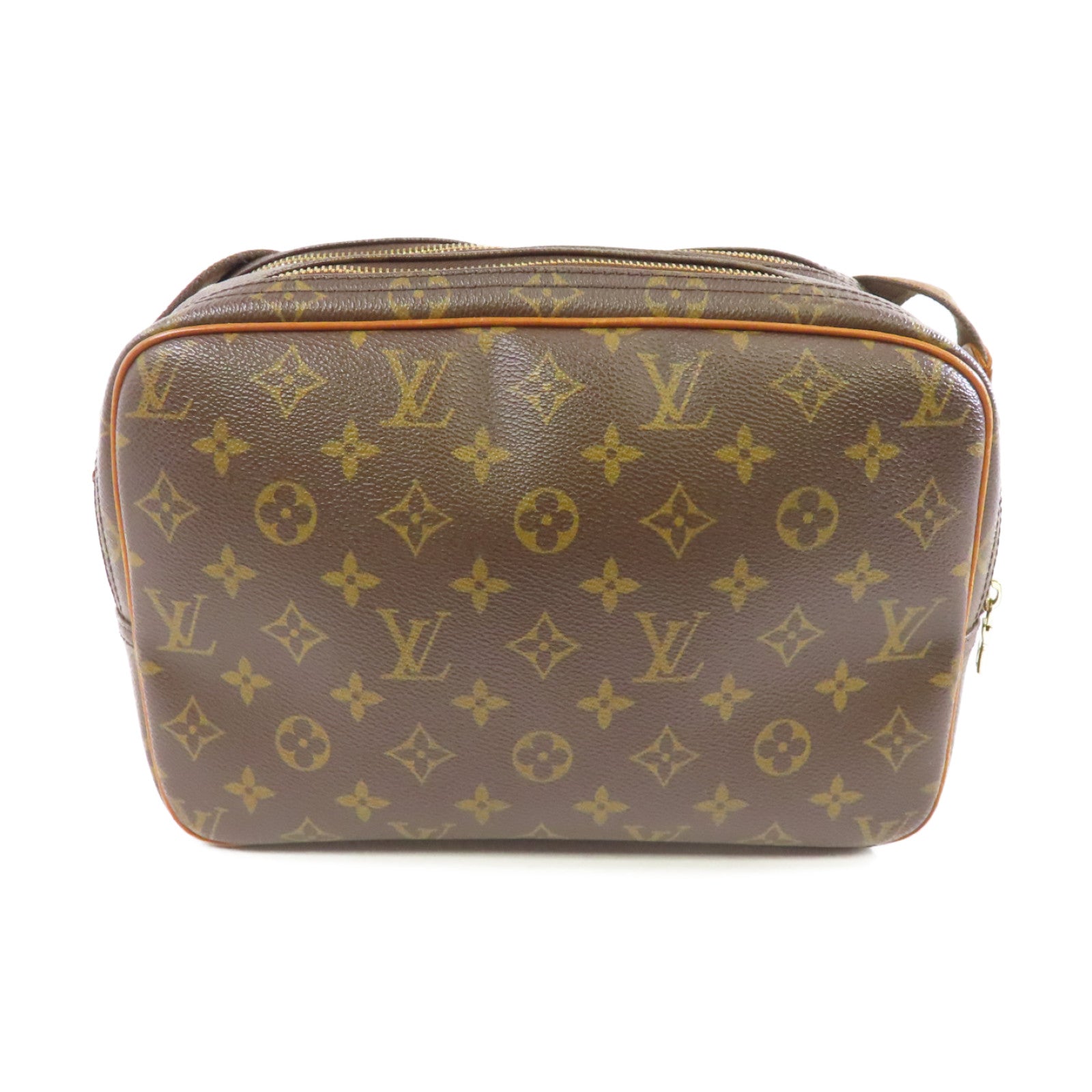 LOUIS VUITTON Monogram Reporter金扣肩背袋啡色